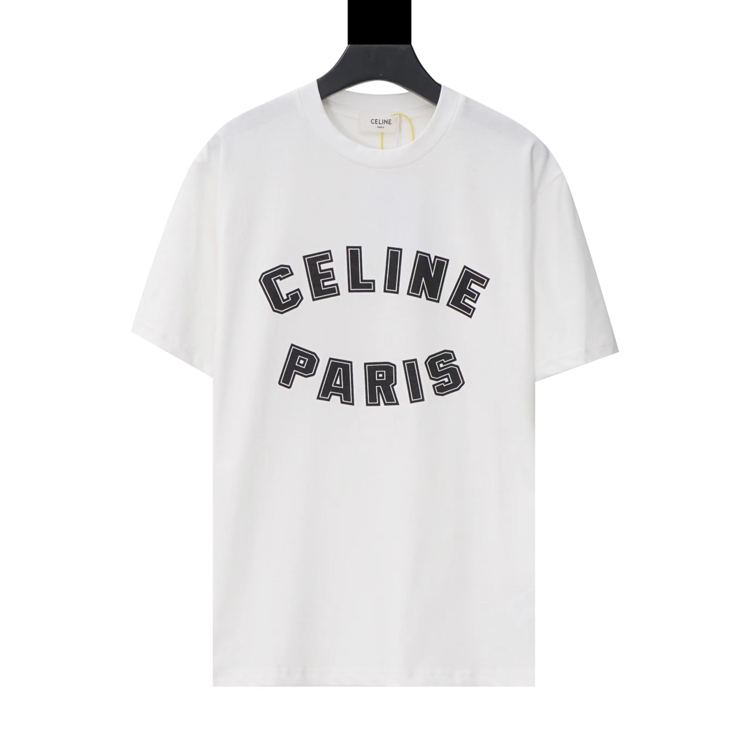 Celine Clothing T-Shirt Printing Boy Cotton Frosted Summer Collection Fashion Short Sleeve