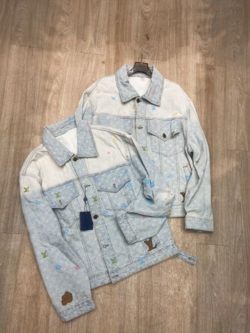 Louis Vuitton Embroidered Denim Jacket - French High Fashion, Light Blue 1 Louis Vuitton Embroidered Denim Jacket - French High Fashion, Light Blue
