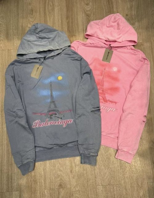 Balenciaga Paris Print Fleece Pullover Hoodie Sweatshirt for Women 1 Balenciaga Paris Print Fleece Pullover Hoodie Sweatshirt for Women