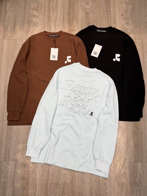 Rest&Recreation Korean Waffle Knit Printed Long Sleeve Casual Top 1 Rest&Recreation Korean Waffle Knit Printed Long Sleeve Casual Top