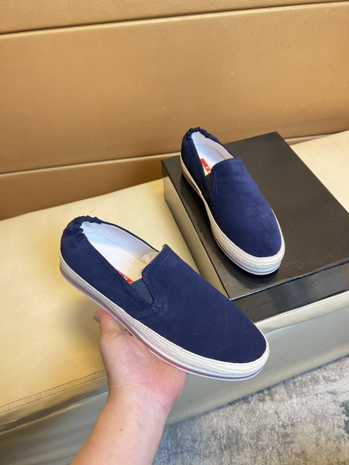Prada Men's Blue Suede Slip-On Loafers - Comfortable & Stylish 1 Prada Men's Blue Suede Slip-On Loafers - Comfortable & Stylish