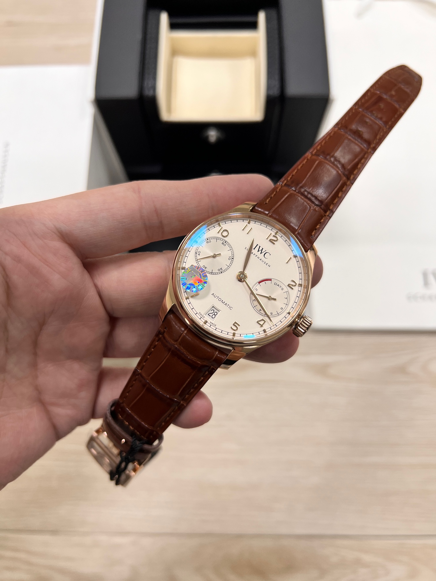 IWC 포르투기저 7 데이즈 로즈골드 남성 시계 이미지 6