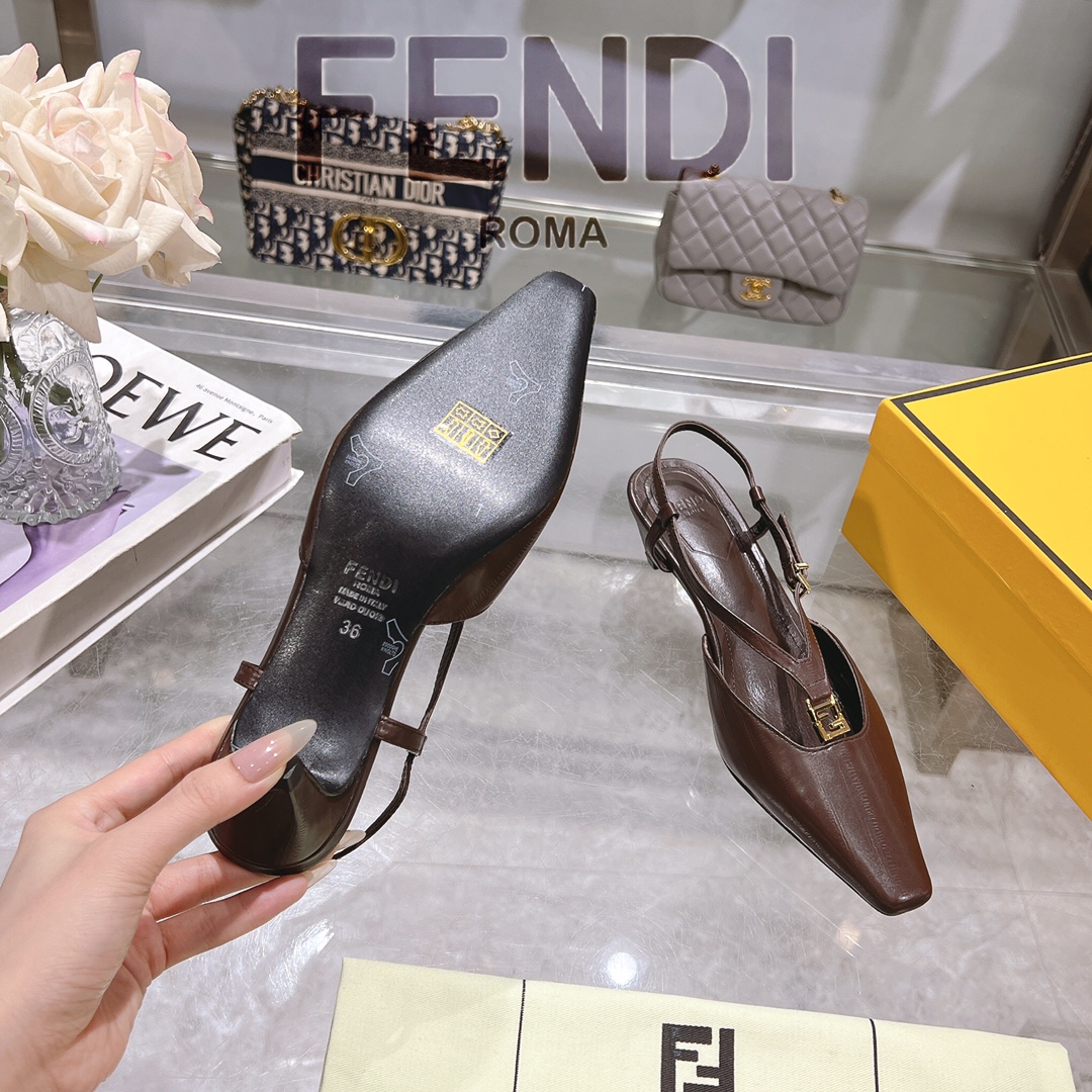 Fendi FFold Eel Skin Square Toe Slingback Heels Sandals with FF Detailing 8 i1732952382 3071 3