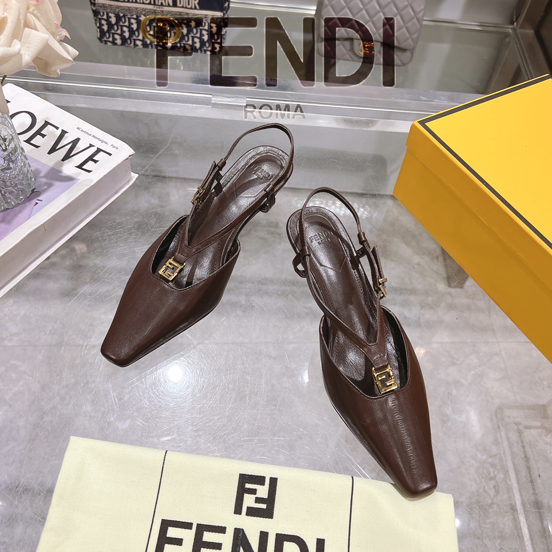 Fendi FFold Eel Skin Square Toe Slingback Heels Sandals with FF Detailing 4 i1732952382 3129 8