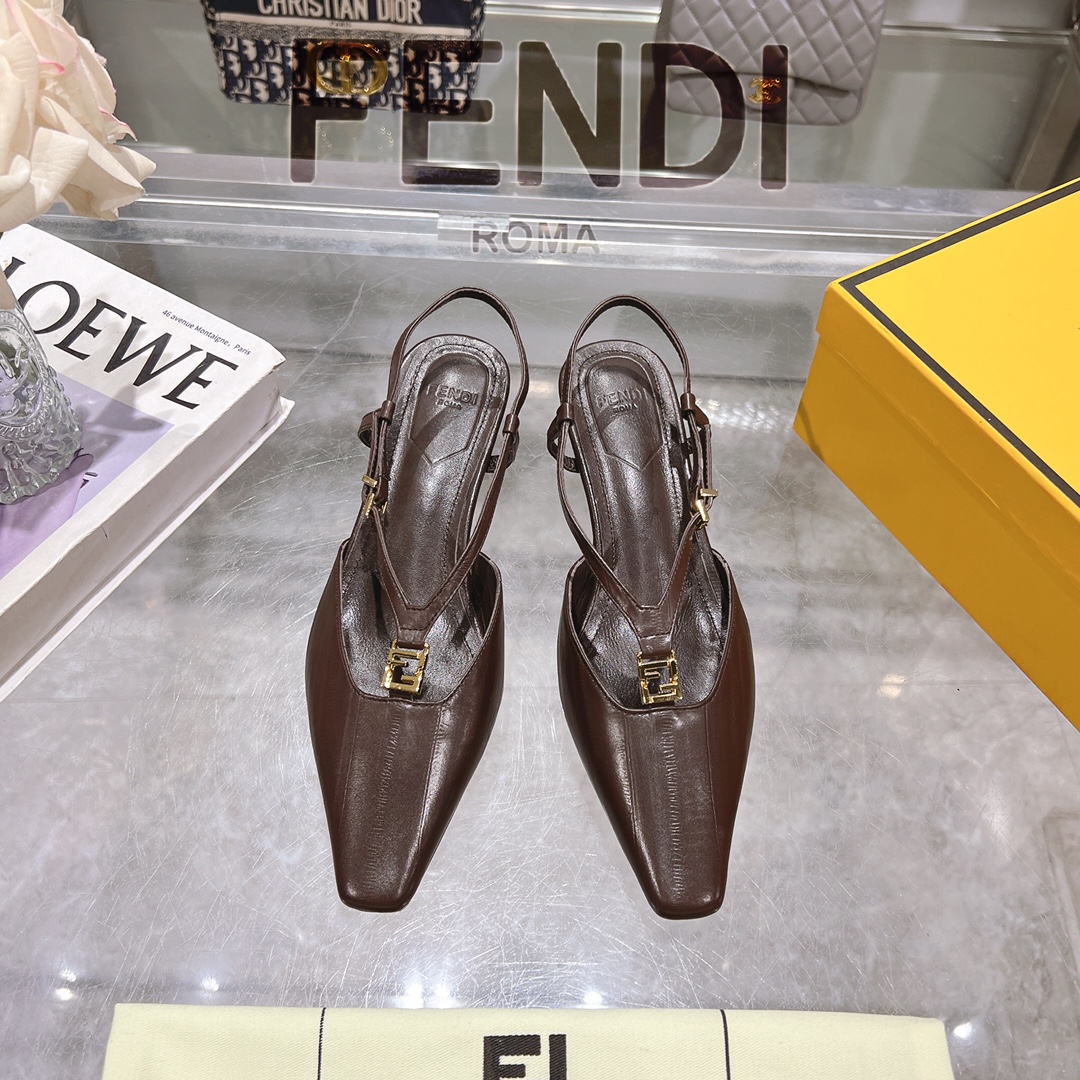 Fendi FFold Eel Skin Square Toe Slingback Heels Sandals with FF Detailing 3 i1732952382 3825 0