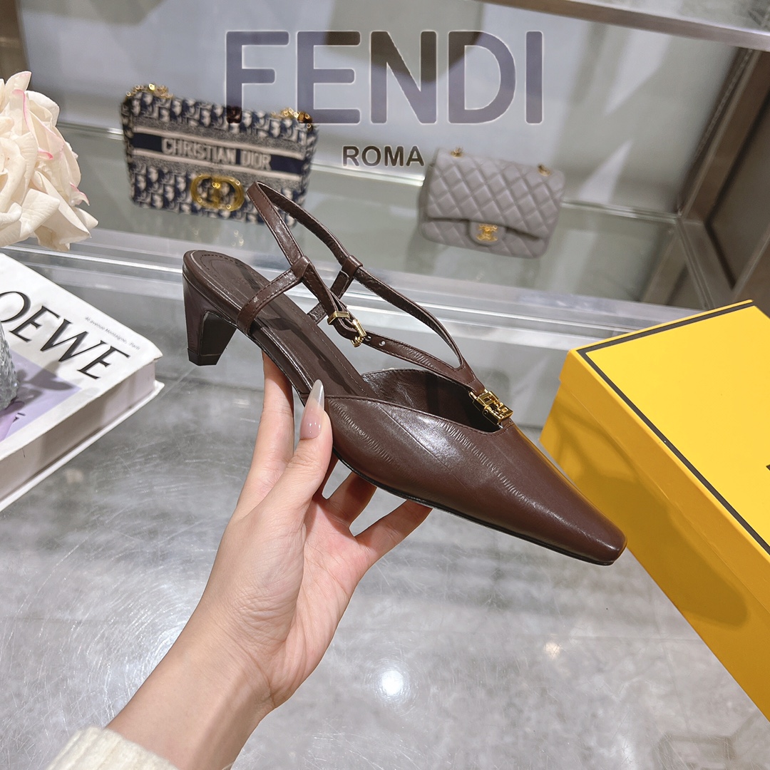 Fendi FFold Eel Skin Square Toe Slingback Heels Sandals with FF Detailing 7 i1732952382 7508 1