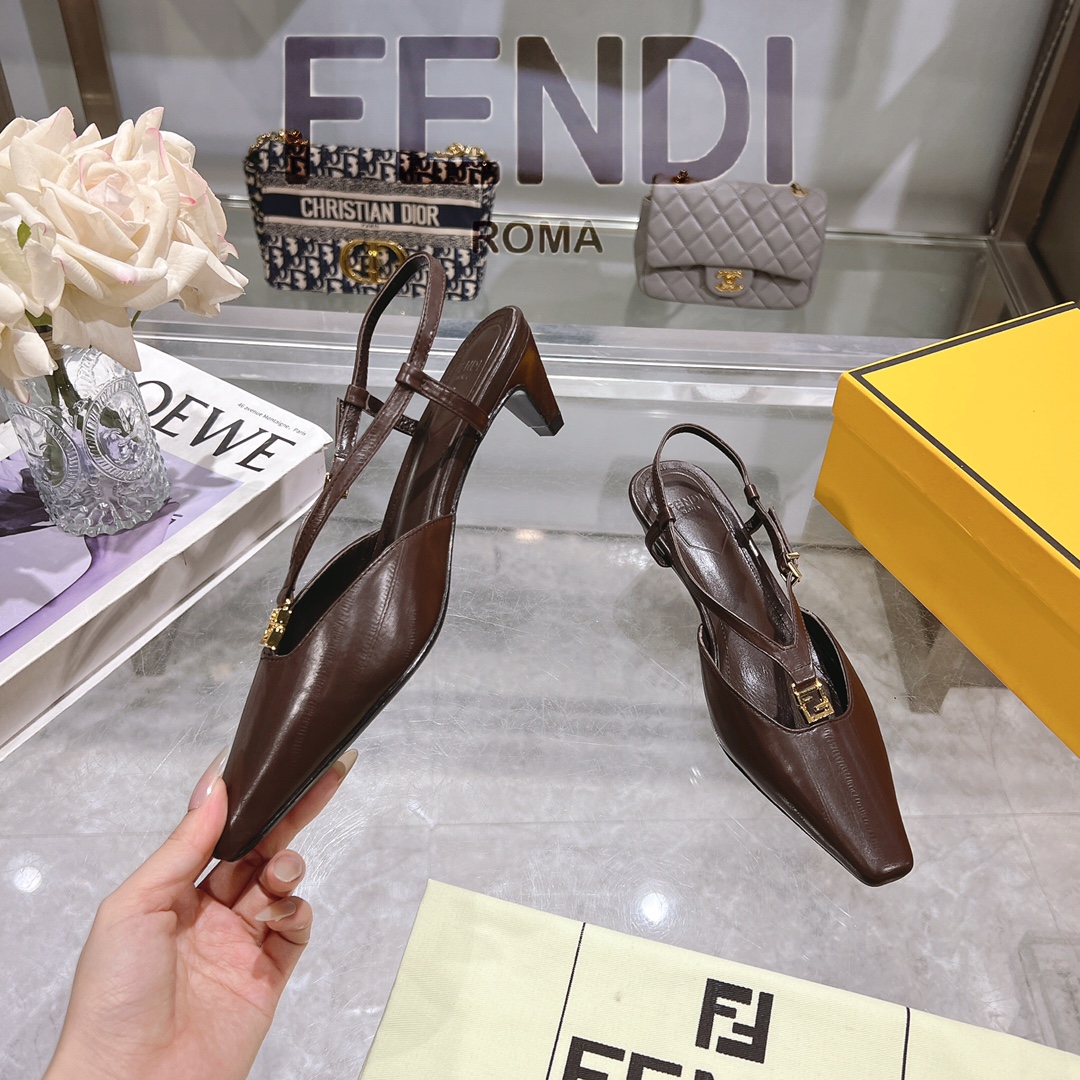 Fendi FFold Eel Skin Square Toe Slingback Heels Sandals with FF Detailing 5 i1732952382 9429 5