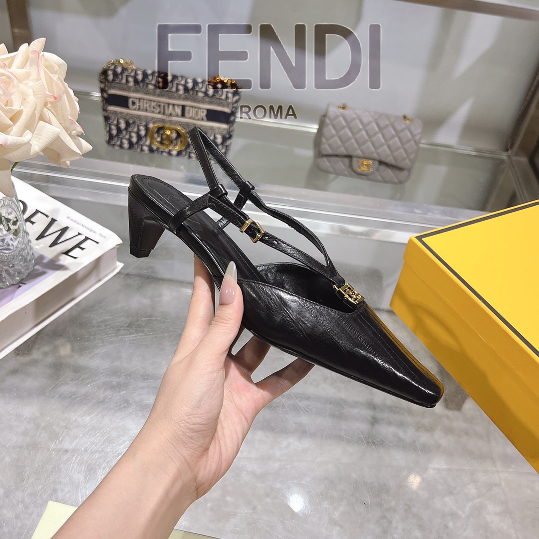 Fendi FFold Square-Toe Eel Skin Slingback Heels - Chic and Comfortable 6 i1732952546 1703 0