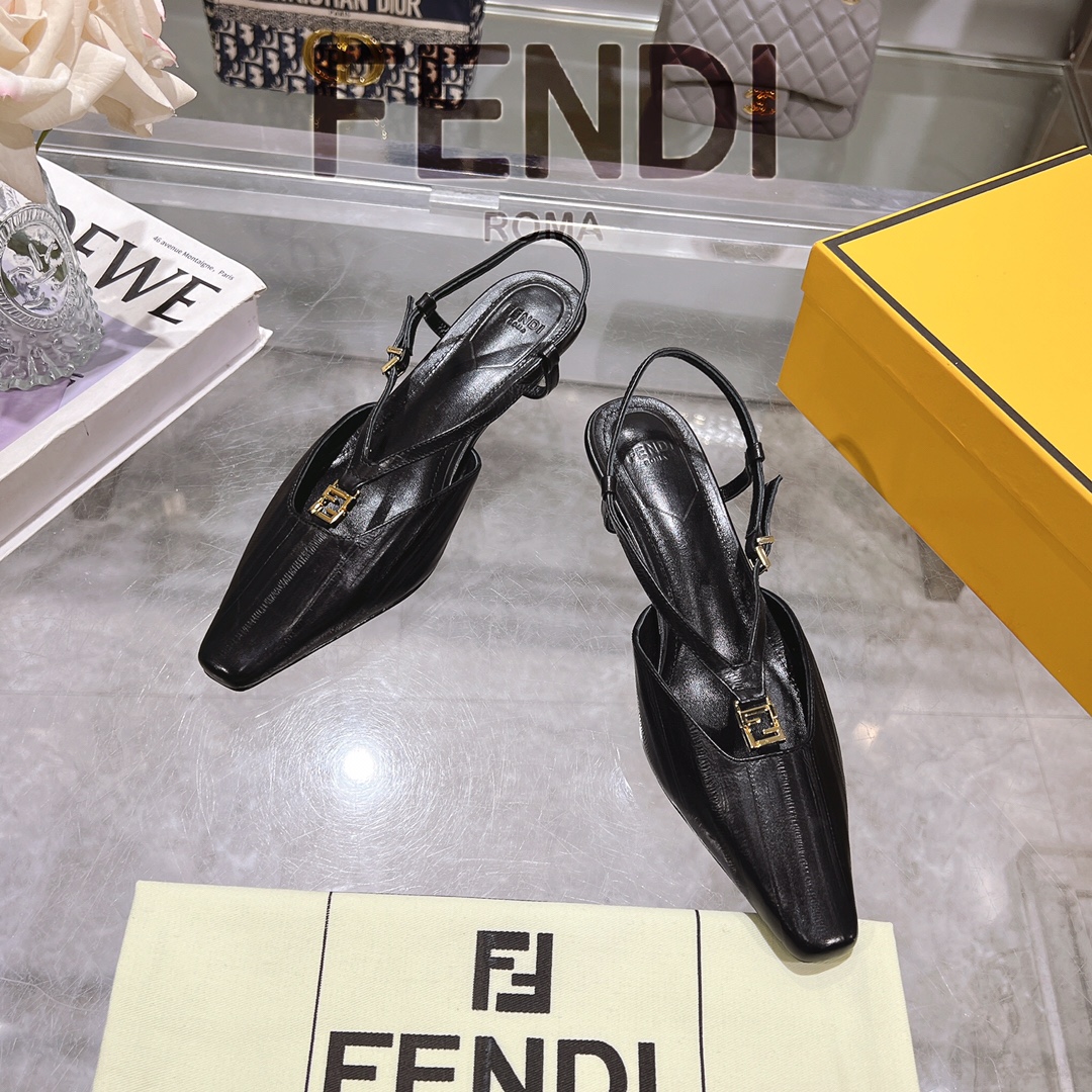 Fendi FFold Square-Toe Eel Skin Slingback Heels - Chic and Comfortable 4 i1732952547 5417 0