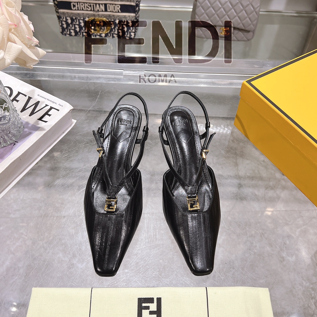 Fendi FFold Square-Toe Eel Skin Slingback Heels - Chic and Comfortable 3 i1732952547 5721 0