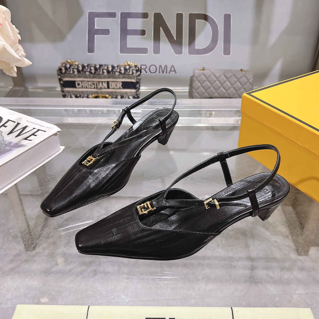 Fendi FFold Square-Toe Eel Skin Slingback Heels - Chic and Comfortable 2 i1732952547 6254 0