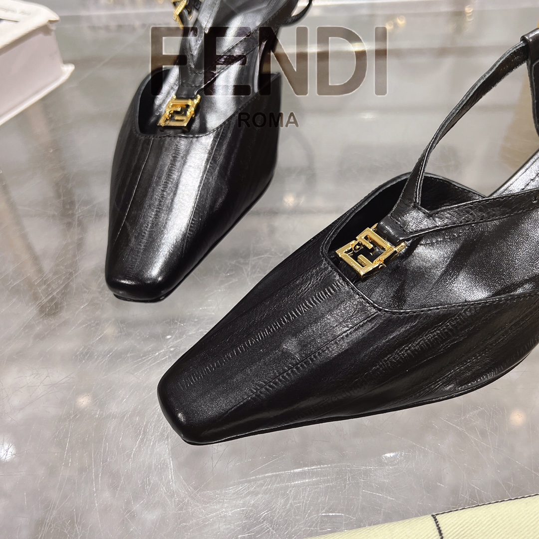 Fendi FFold Square-Toe Eel Skin Slingback Heels - Chic and Comfortable 10 i1732952547 7173 0