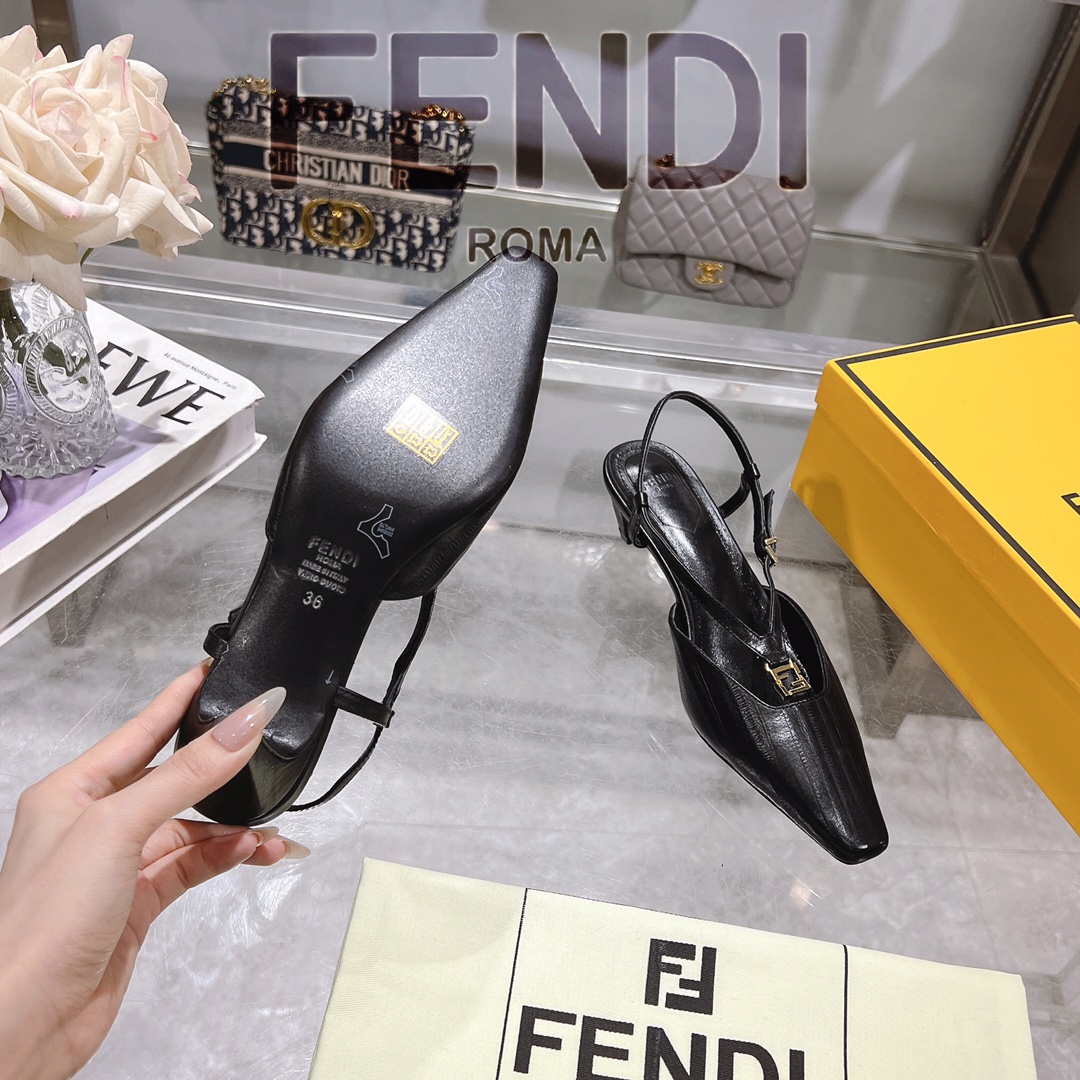 Fendi FFold Square-Toe Eel Skin Slingback Heels - Chic and Comfortable 8 i1732952548 9776 0