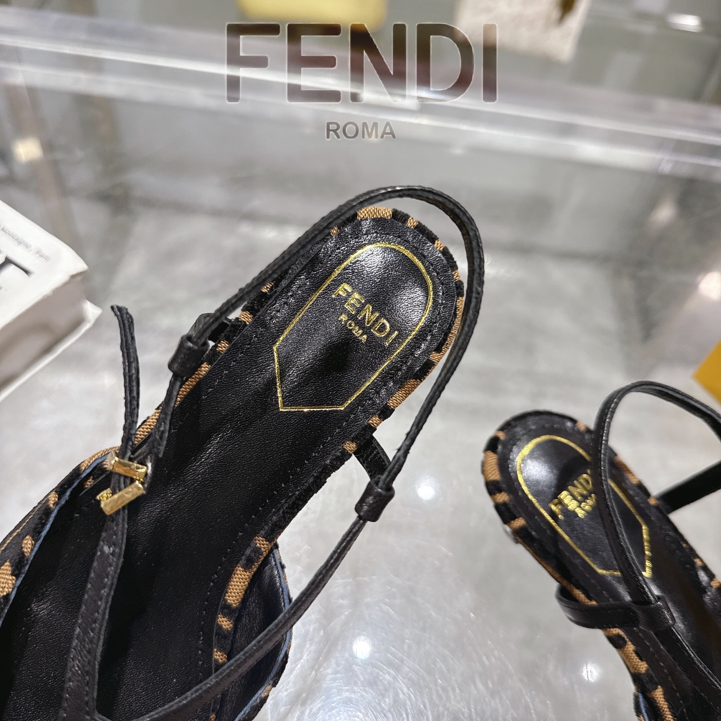 Fendi FFold Square-Toe Slingback Chenille Heels with FF Accent 8 i1743239145181 3630 0 6