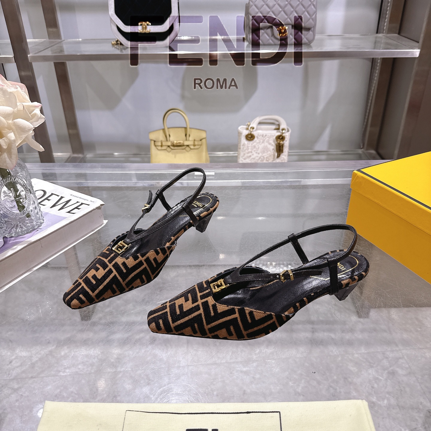 Fendi FFold Square-Toe Slingback Chenille Heels with FF Accent 2 i1743239145182 7889 0 2