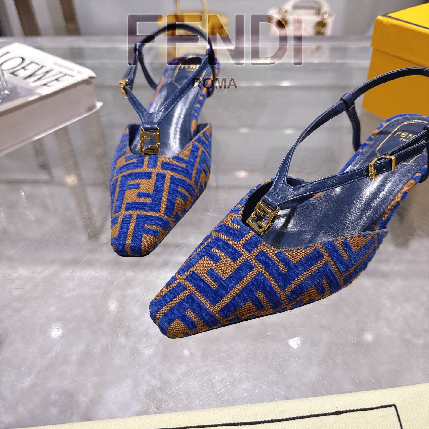 Fendi FFold Chenille Square Toe Slingback Heels with FF Detail 8 i1743239284846 9106 0 6