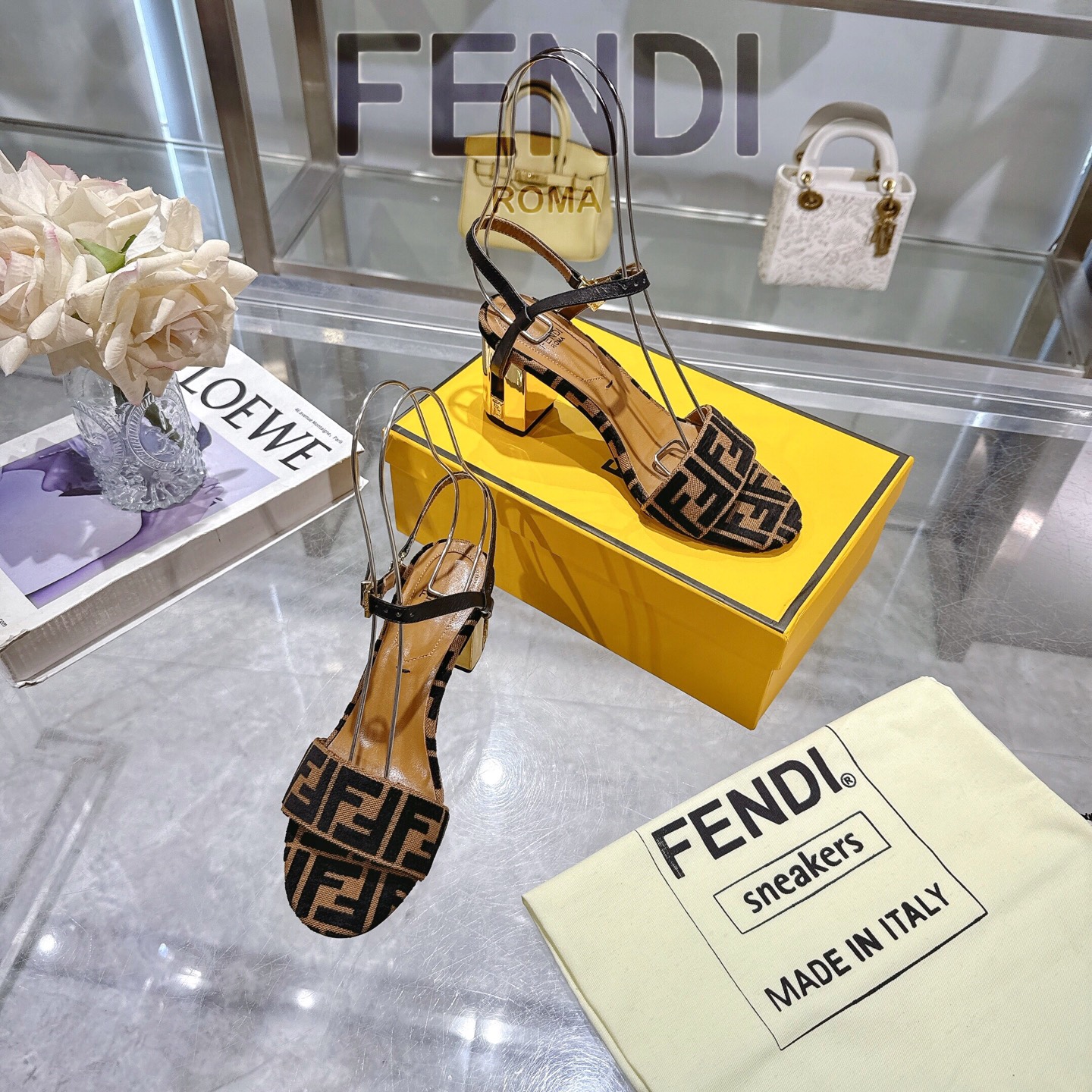 Fendi Delfina Ankle Strap Heeled Sandals with FF Logo and Metallic Heel 7 i1743601840963 2123 0 4
