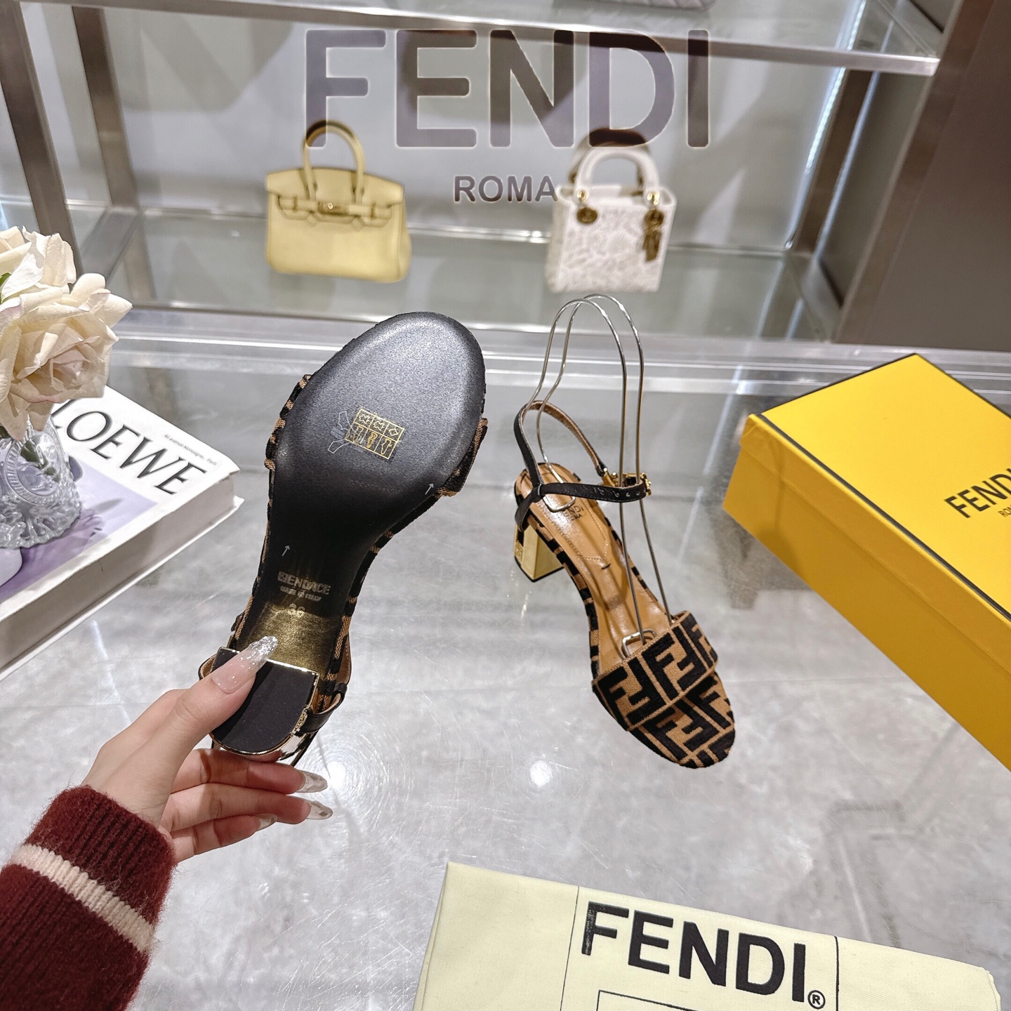 Fendi Delfina Ankle Strap Heeled Sandals with FF Logo and Metallic Heel 9 i1743601842470 4735 0 7