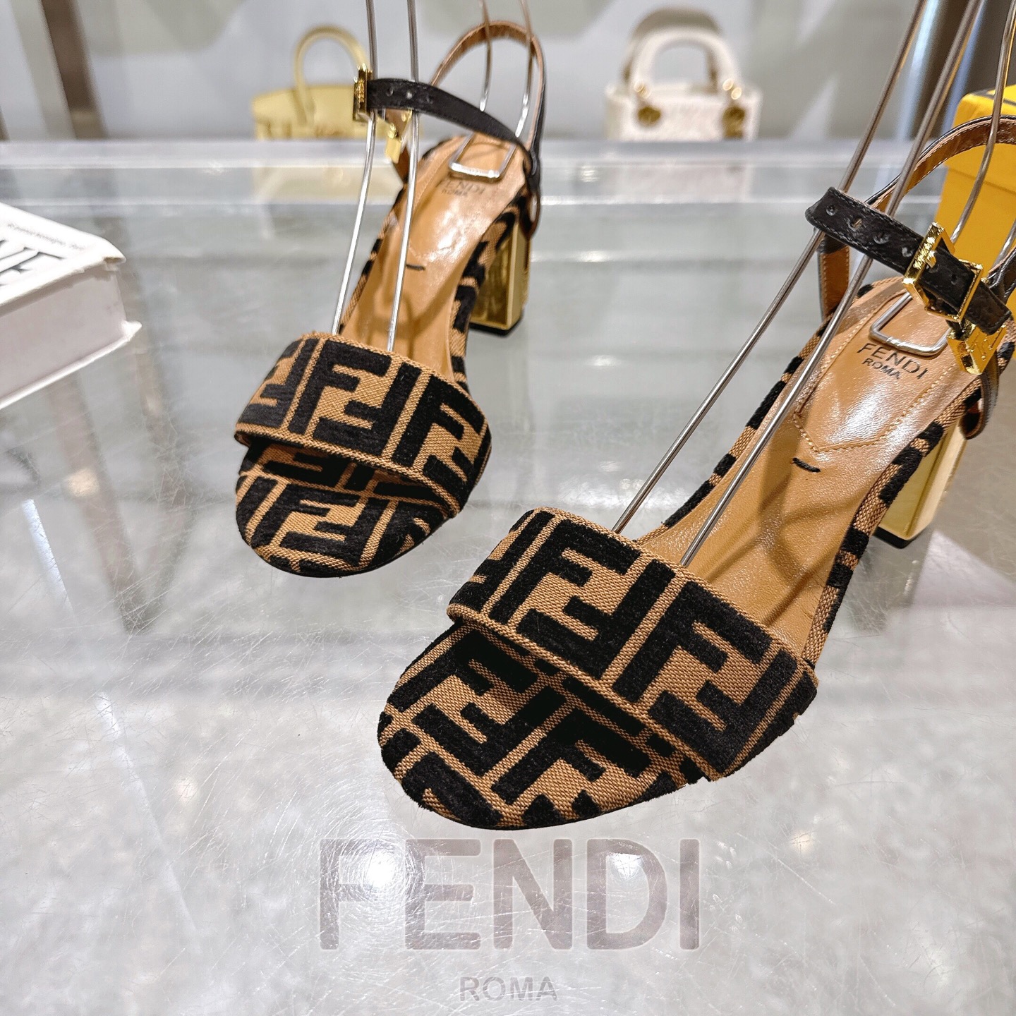 Fendi Delfina Ankle Strap Heeled Sandals with FF Logo and Metallic Heel 10 i1743601843703 9751 0 8