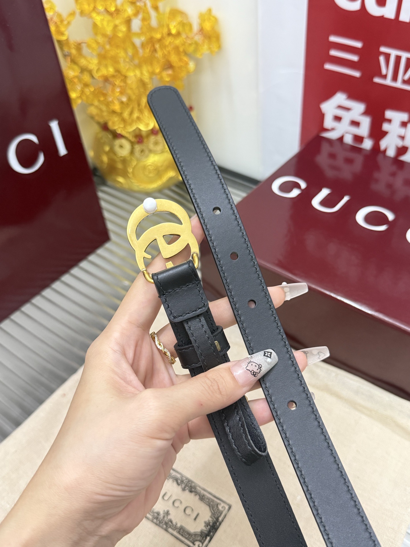 Gucci 宽度：𝟮 𝟬𝗰𝗺 古驰 Gucci « 配全套 原包装 » 官网小红薯 版 进口小牛皮+精品纯铜五金扣