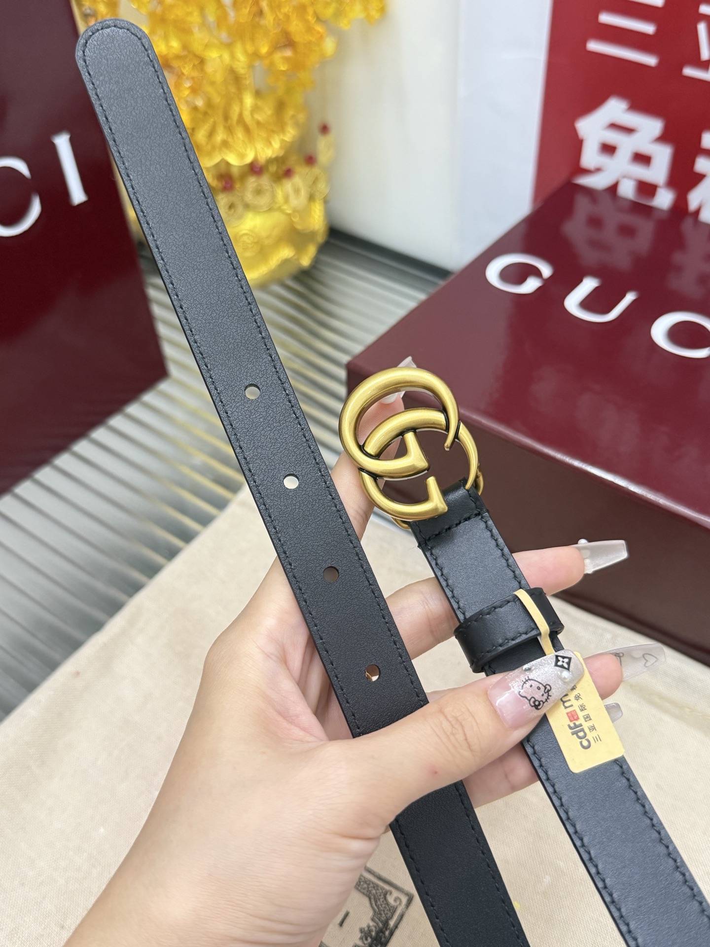 Gucci 宽度：𝟮 𝟬𝗰𝗺 古驰 Gucci « 配全套 原包装 » 官网小红薯 版 进口小牛皮+精品纯铜五金扣