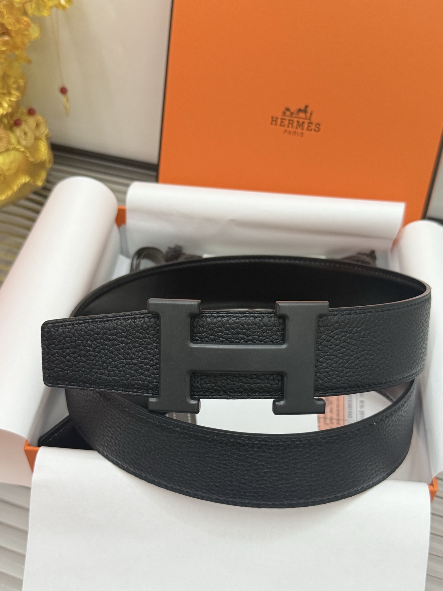 Hermès 宽度：𝟯 𝟴𝗰𝗺 爱马仕 Hermès « 配全套 原包装 » 双面可使用 进口𝐓𝐎𝐆𝐎小牛皮+精品纯钢五金扣