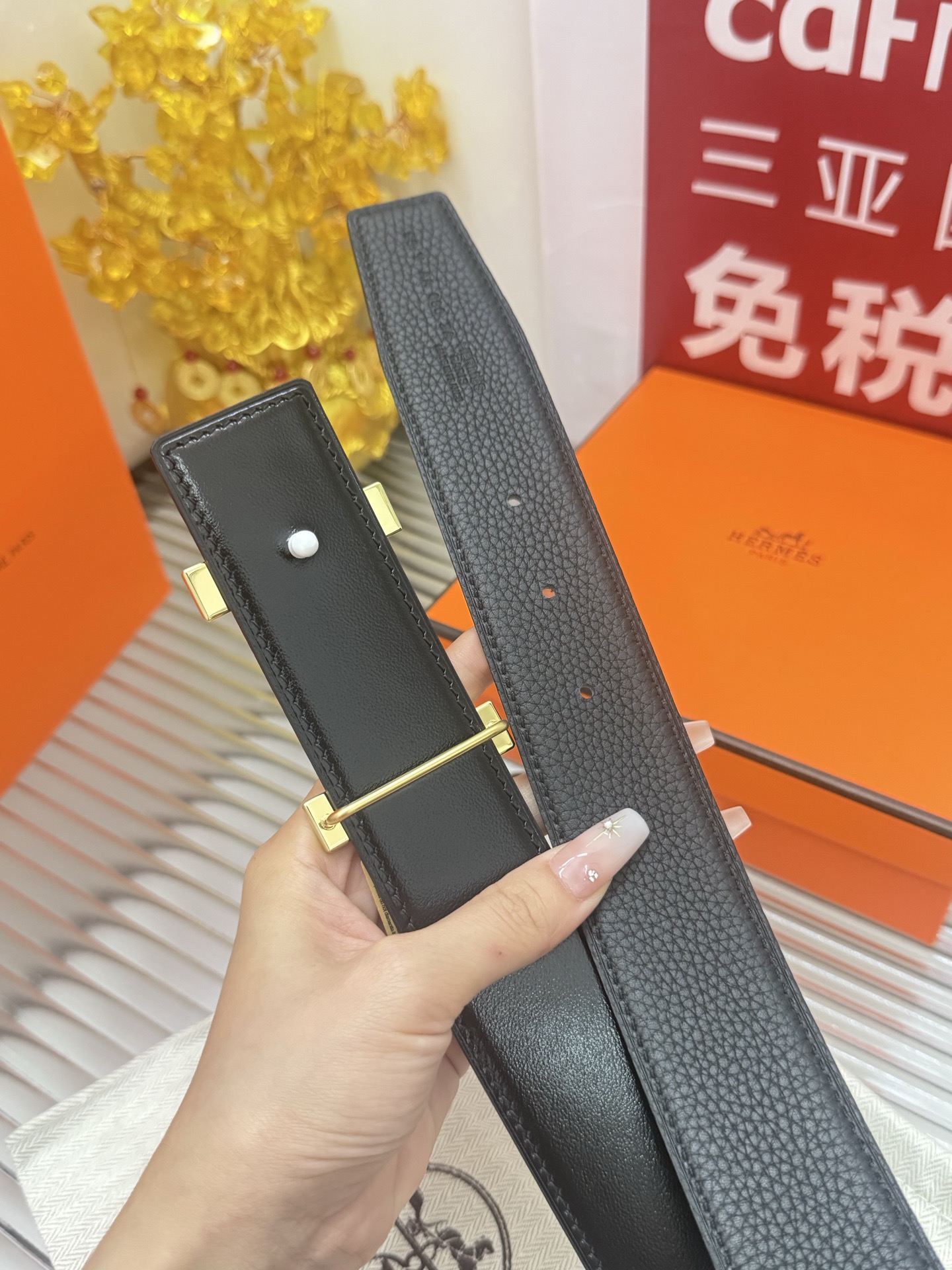 Hermès 宽度：𝟯 𝟴𝗰𝗺 爱马仕 Hermès « 配全套 原包装 » 进口𝐓𝐎𝐆𝐎小牛皮+精品纯钢 代购正货级 · 精细完美走线 细节 工整 高品质质量