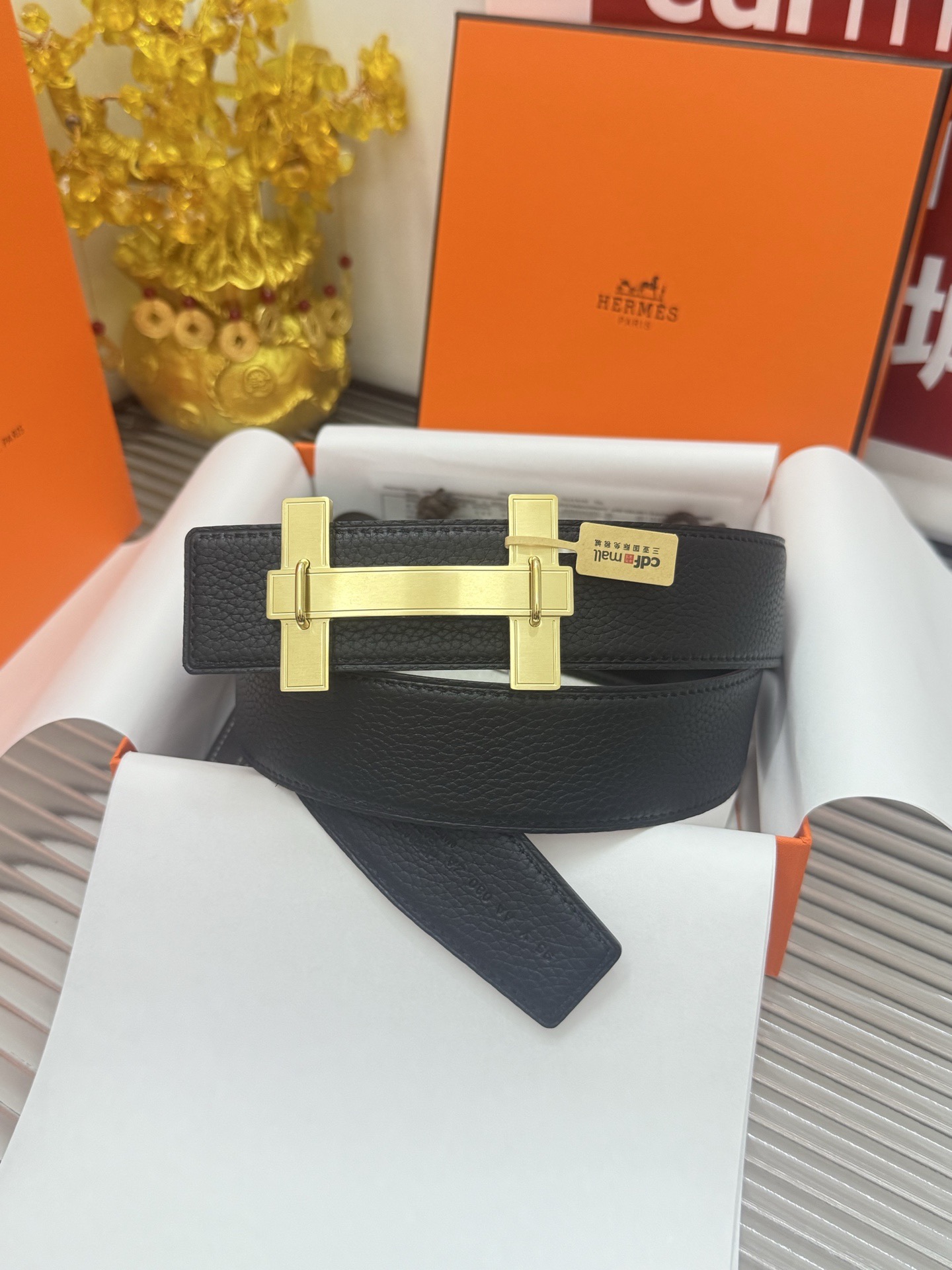Hermès 宽度：𝟯 𝟴𝗰𝗺 爱马仕 Hermès « 配全套 原包装 » 进口𝐓𝐎𝐆𝐎小牛皮+精品纯钢 代购正货级 · 精细完美走线 细节 工整 高品质质量