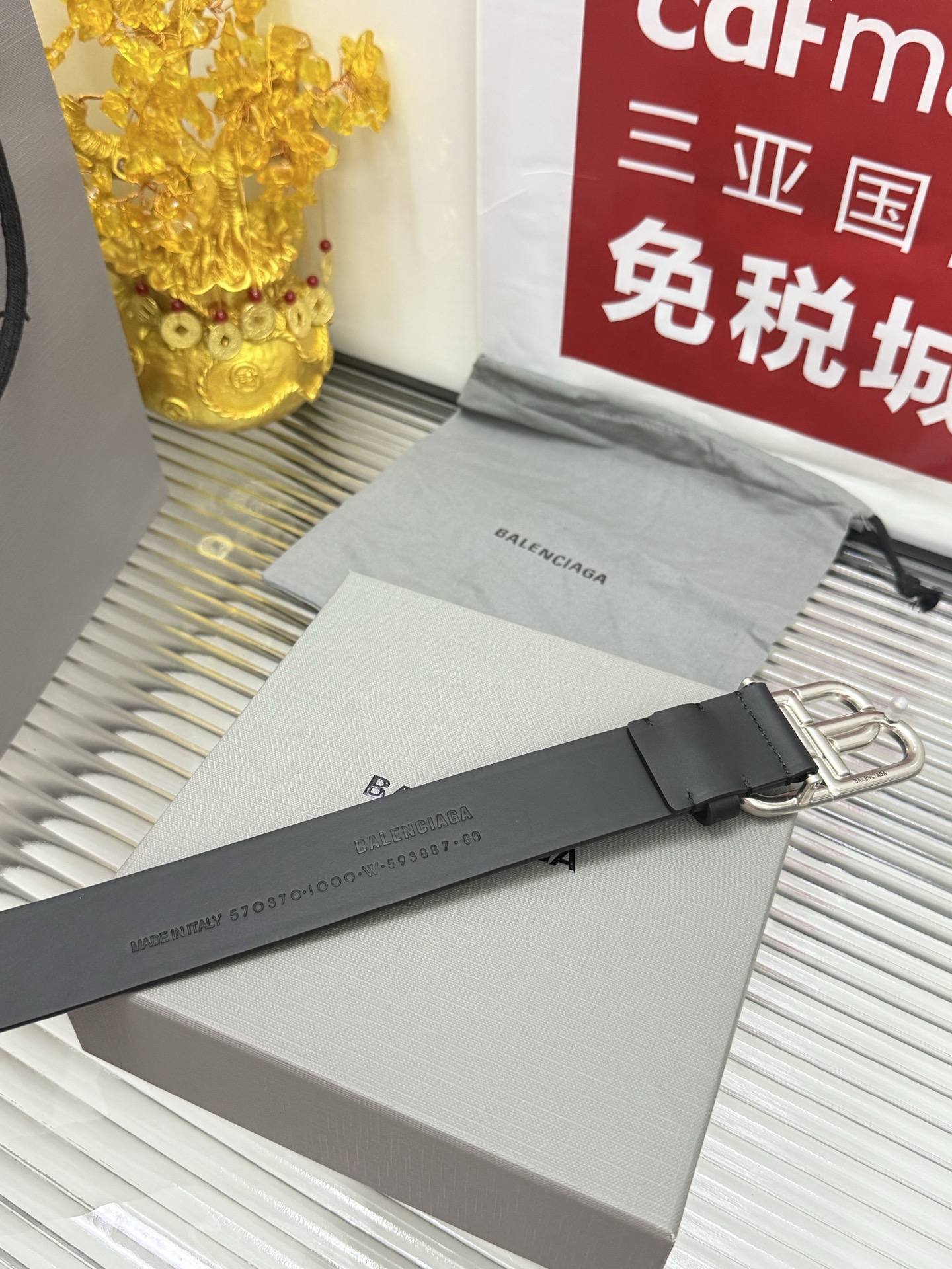 Balenciaga 宽度：𝟑 𝟱𝗰𝗺 巴黎世家 Balenciaga « 配全套 原包装 » 款 进口小牛皮黑平纹配精品纯铜砂黑扣 代购正货级 · 精细完美走线 细节 工整 高品质