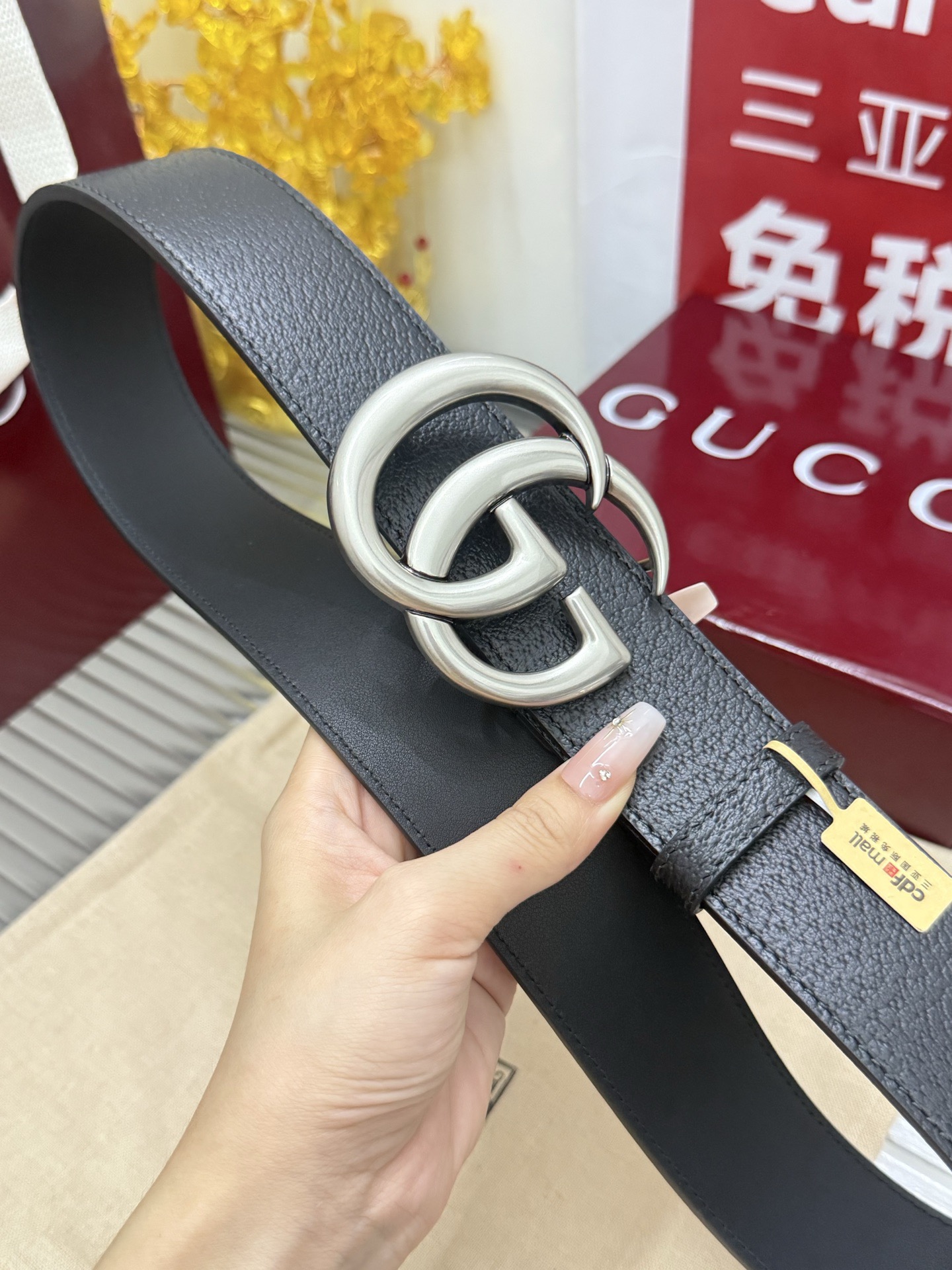 Gucci 宽度：𝟰 𝟬𝗰𝗺 古驰 Gucci « 配全套 原包装 » 猪皮纹 上新 进口小牛皮/皮质经久耐用+精品纯铜 代购正货级 · 精细完美走线 细节 工整 高品质质量