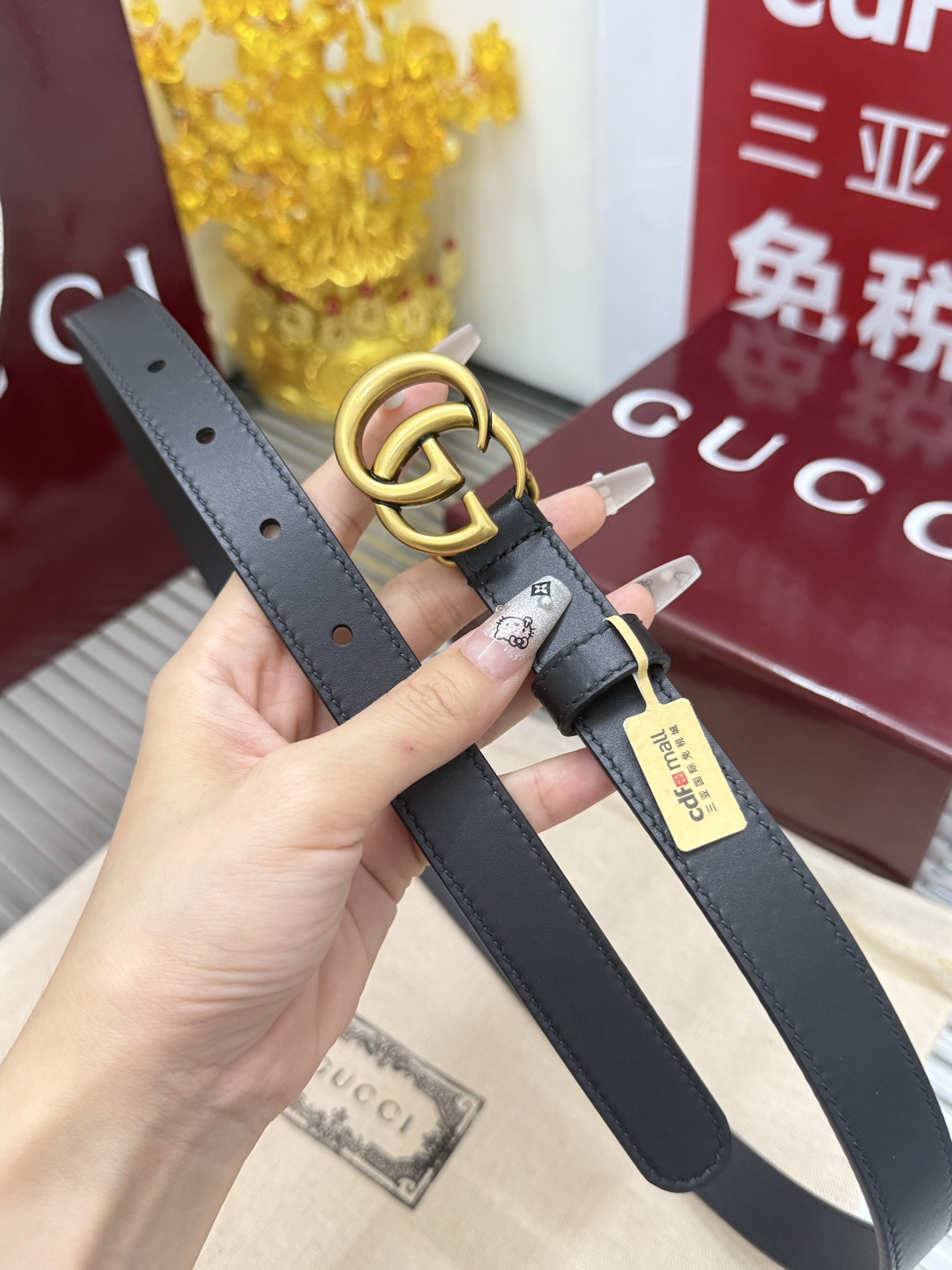 Gucci 宽度：𝟮 𝟬𝗰𝗺 古驰 Gucci « 配全套 原包装 » 官网小红薯 版 进口小牛皮+精品纯铜五金扣