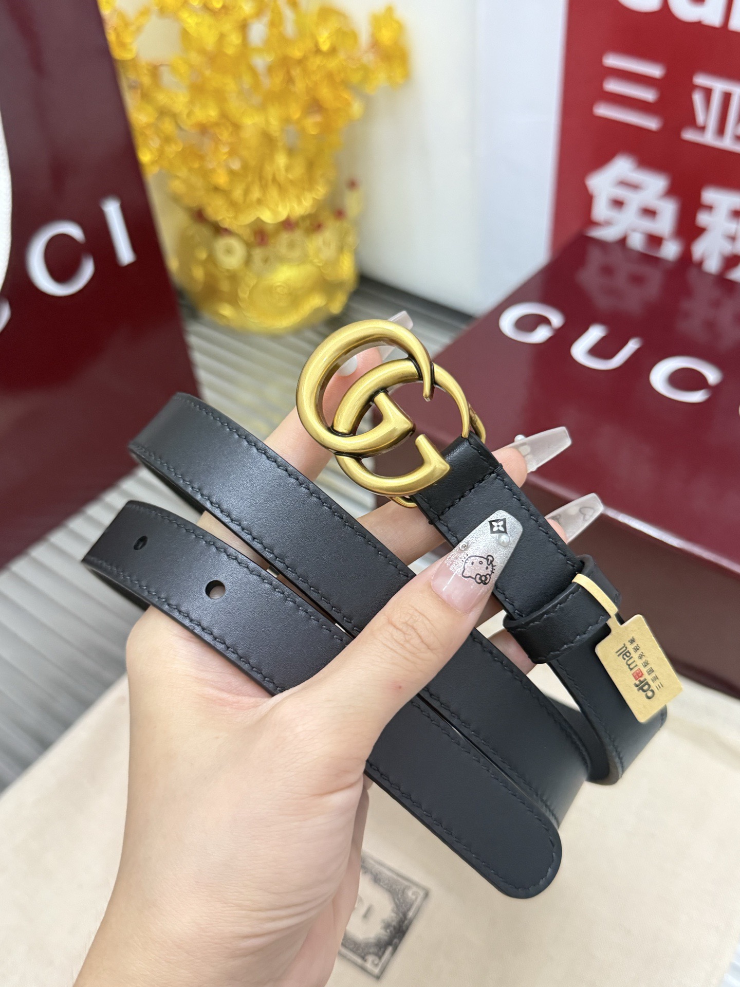 Gucci 宽度：𝟮 𝟬𝗰𝗺 古驰 Gucci « 配全套 原包装 » 官网小红薯 版 进口小牛皮+精品纯铜五金扣