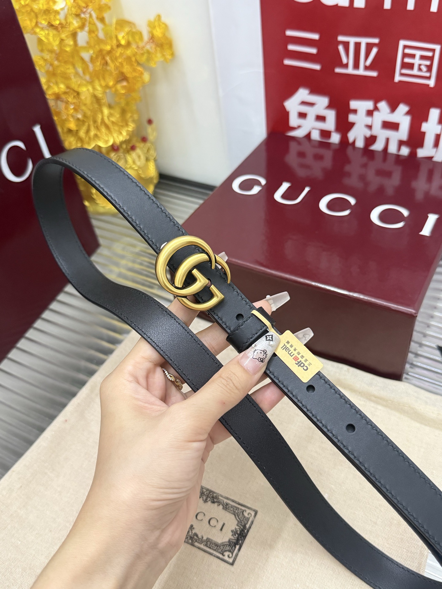 Gucci 宽度：𝟮 𝟬𝗰𝗺 古驰 Gucci « 配全套 原包装 » 官网小红薯 版 进口小牛皮+精品纯铜五金扣