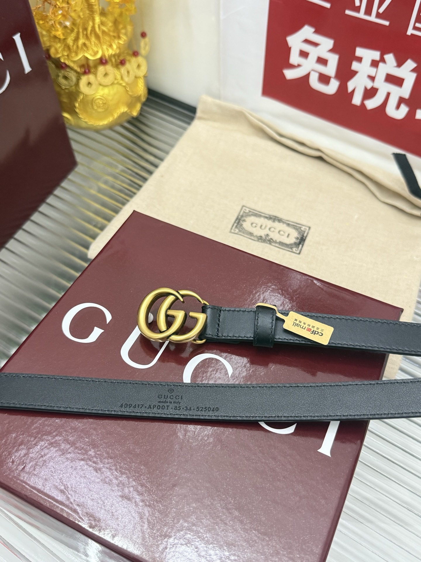 Gucci 宽度：𝟮 𝟬𝗰𝗺 古驰 Gucci « 配全套 原包装 » 官网小红薯 版 进口小牛皮+精品纯铜五金扣