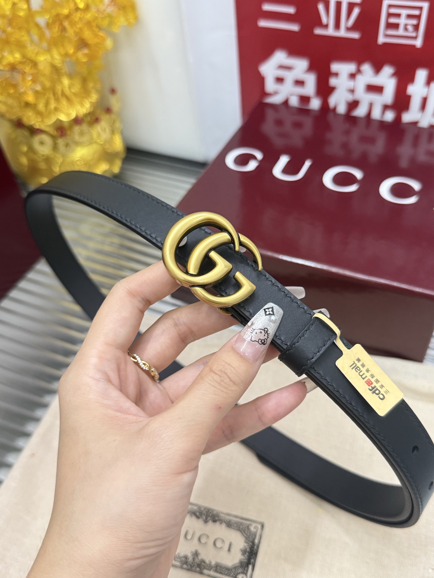 Gucci 宽度：𝟮 𝟬𝗰𝗺 古驰 Gucci « 配全套 原包装 » 官网小红薯 版 进口小牛皮+精品纯铜五金扣