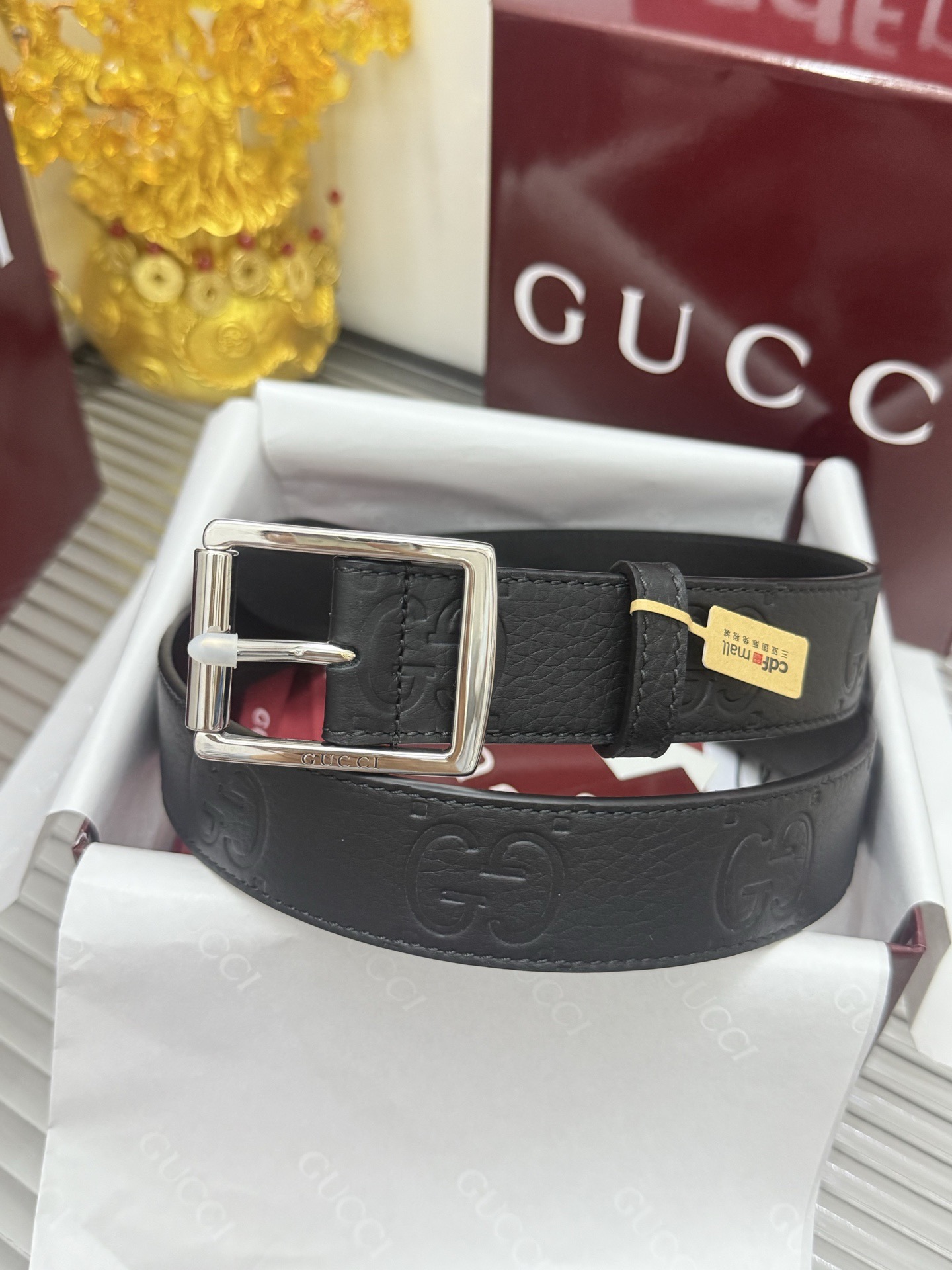 Gucci 宽度：𝟑 𝟱𝗰𝗺 古驰 Gucci « 配全套 原包装 » 针扣系列 进口小牛皮+精品纯钢五金扣 代购正货级 · 精细完美走线 细节 工整 高品质质量