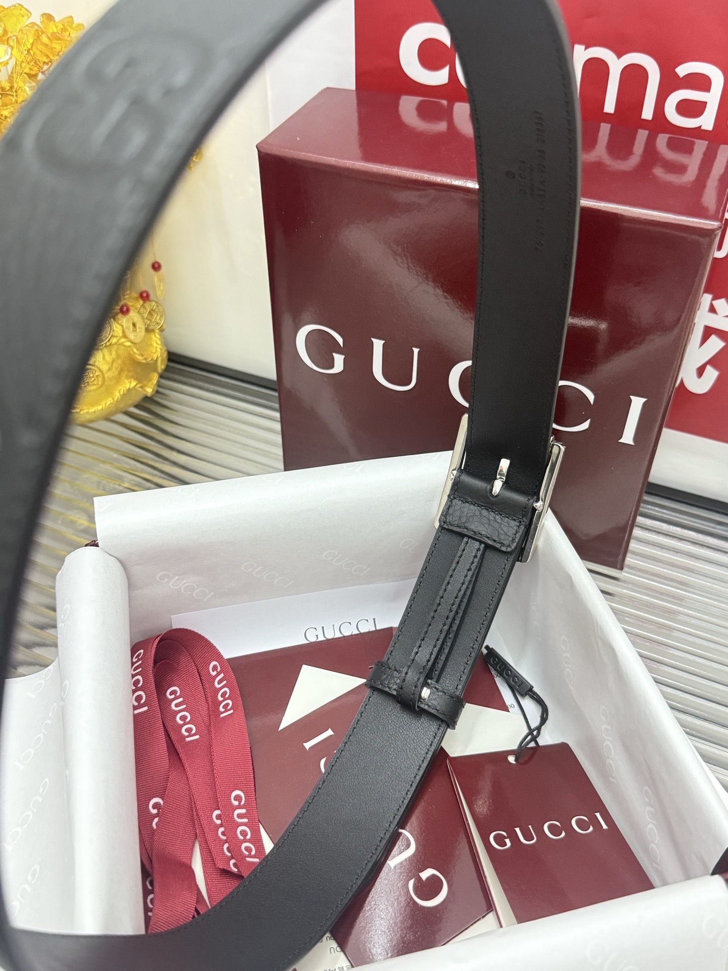 Gucci 宽度：𝟑 𝟱𝗰𝗺 古驰 Gucci « 配全套 原包装 » 针扣系列 进口小牛皮+精品纯钢五金扣 代购正货级 · 精细完美走线 细节 工整 高品质质量