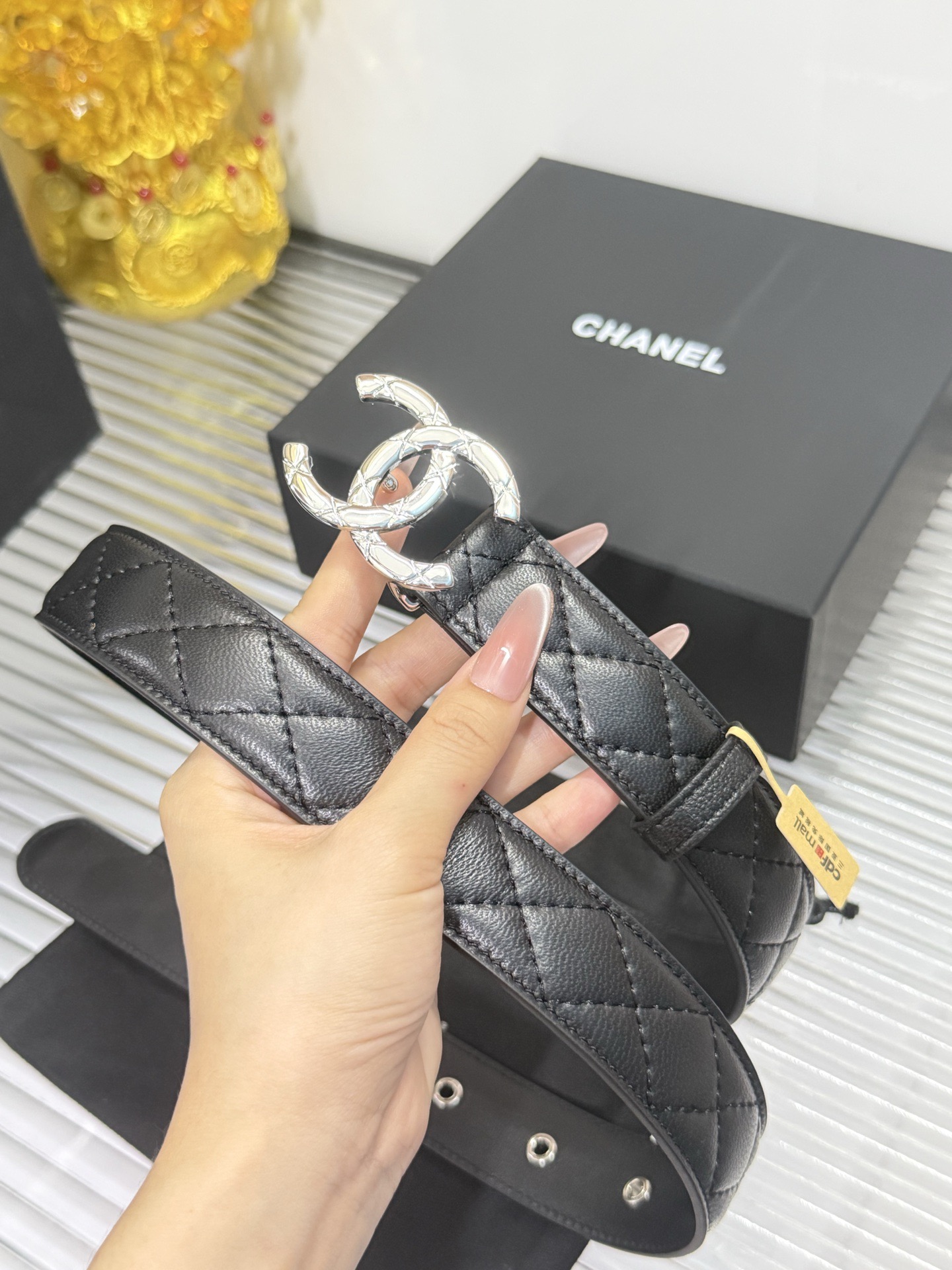 Chanel 宽度：𝟯 𝟬𝗰𝗺 香奈儿 CHANEL « 配全套 原包装 » 进口 小羊皮/皮质柔软舒适+精品纯铜扣𝟐𝟓新款/背面小细节钢印