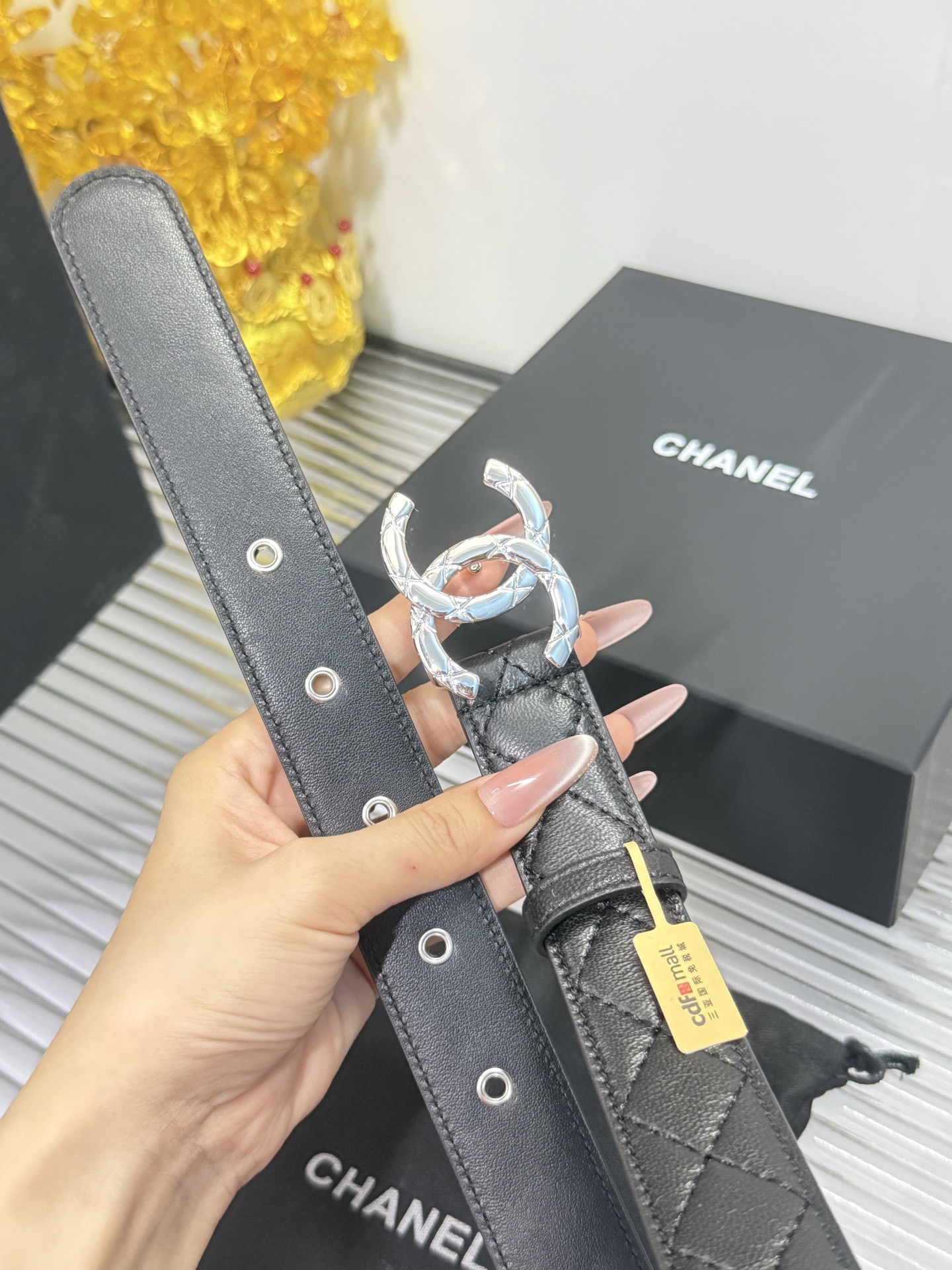 Chanel 宽度：𝟯 𝟬𝗰𝗺 香奈儿 CHANEL « 配全套 原包装 » 进口 小羊皮/皮质柔软舒适+精品纯铜扣𝟐𝟓新款/背面小细节钢印