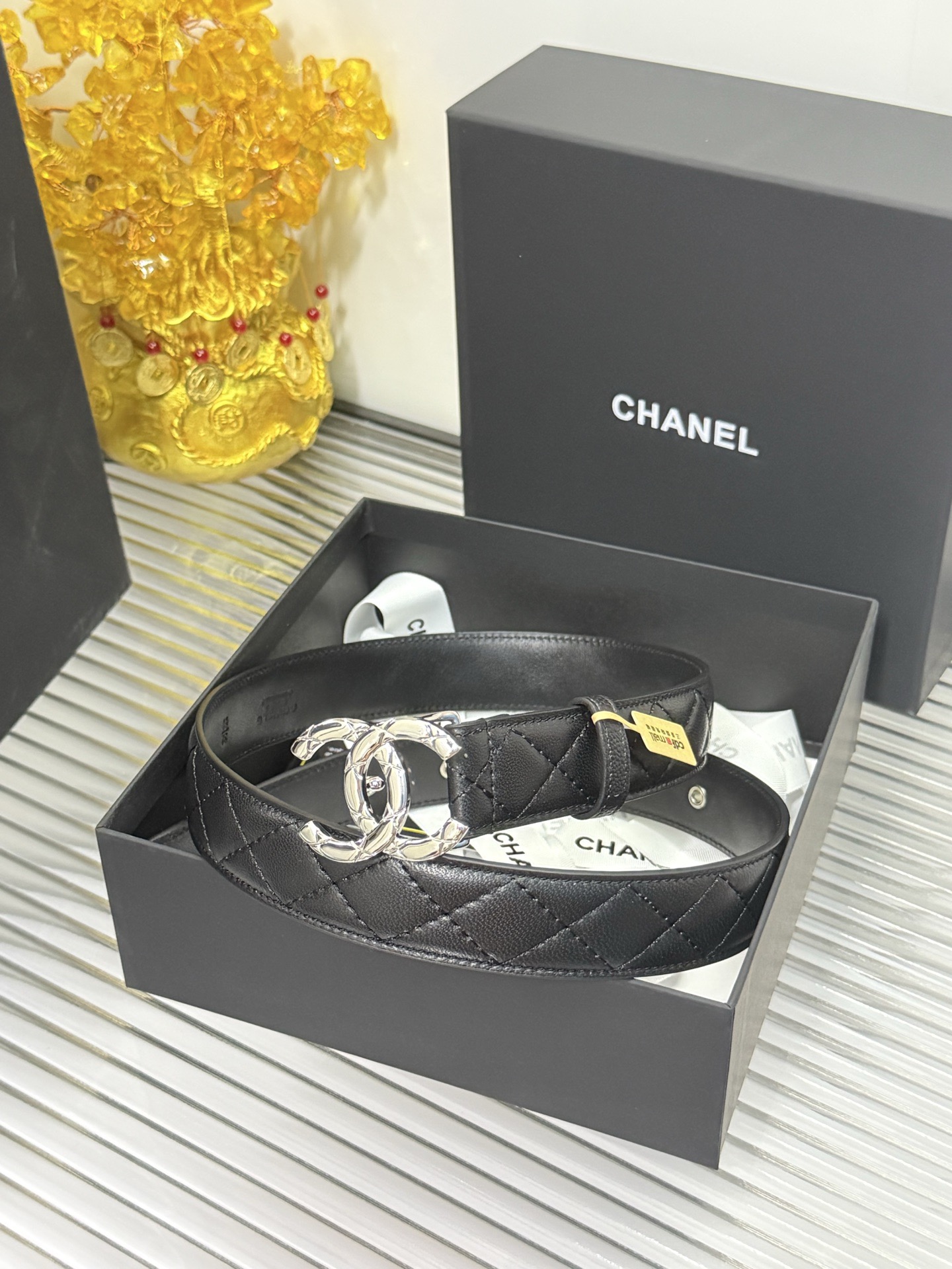 Chanel 宽度：𝟯 𝟬𝗰𝗺 香奈儿 CHANEL « 配全套 原包装 » 进口 小羊皮/皮质柔软舒适+精品纯铜扣𝟐𝟓新款/背面小细节钢印