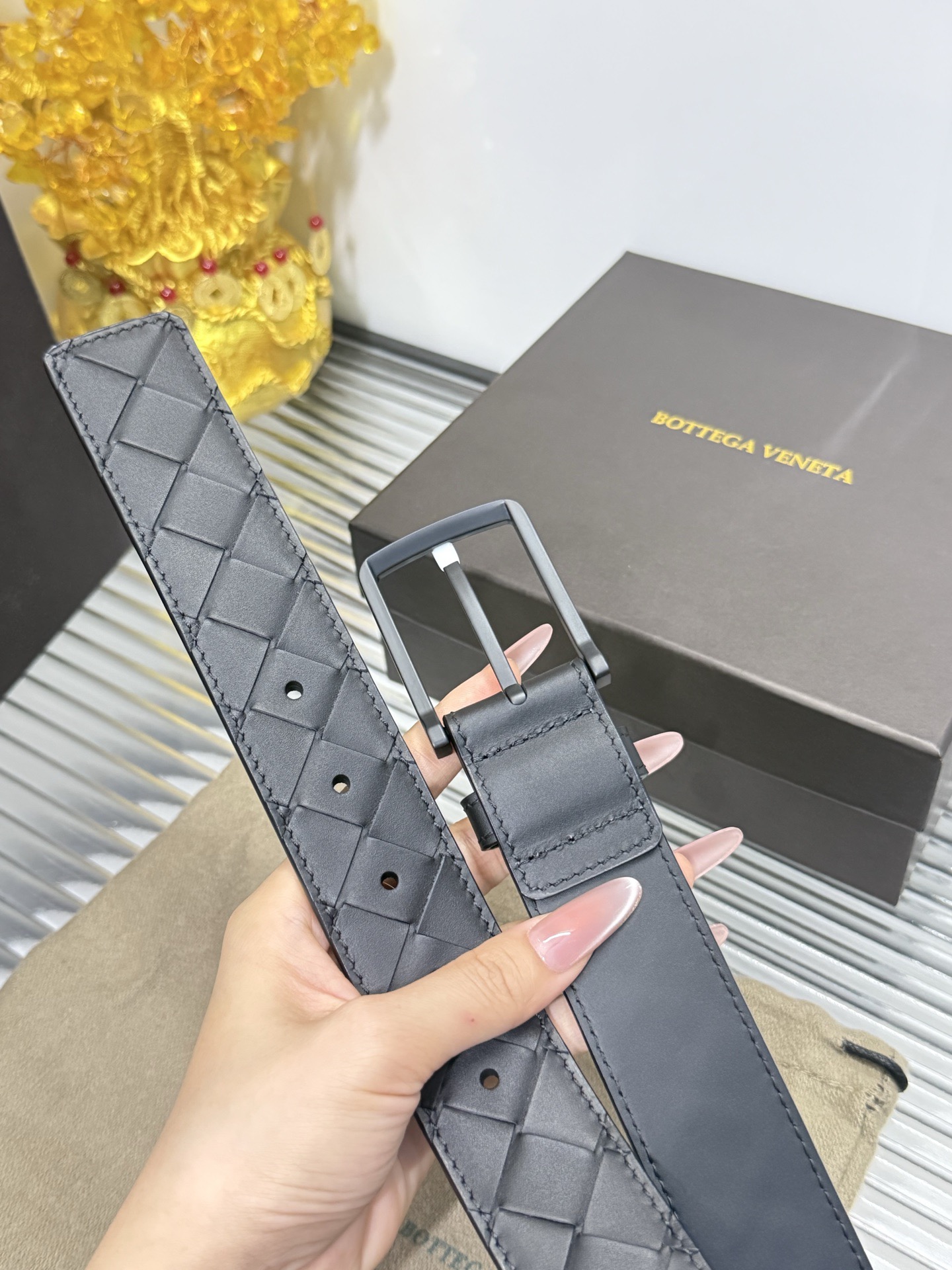 Bottega Veneta 宽度：𝟑 𝟱𝗰𝗺 葆蝶家 Bottega Veneta « 配全套 原包装 » 纯手工编织 进口 小牛皮+精品钨钢扣