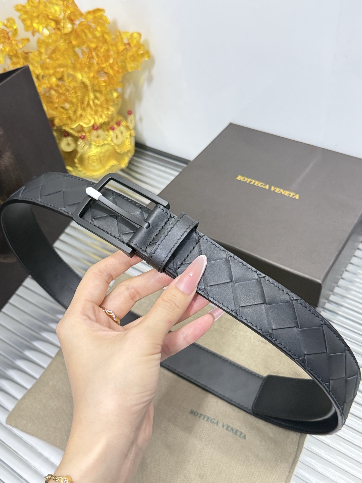 Bottega Veneta 宽度：𝟑 𝟱𝗰𝗺 葆蝶家 Bottega Veneta « 配全套 原包装 » 纯手工编织 进口 小牛皮+精品钨钢扣