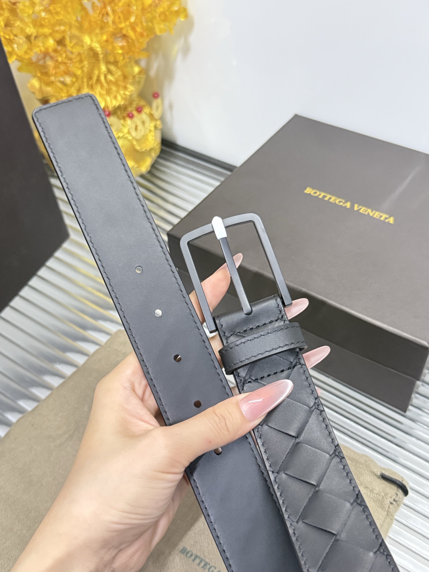 Bottega Veneta 宽度：𝟑 𝟱𝗰𝗺 葆蝶家 Bottega Veneta « 配全套 原包装 » 纯手工编织 进口 小牛皮+精品钨钢扣