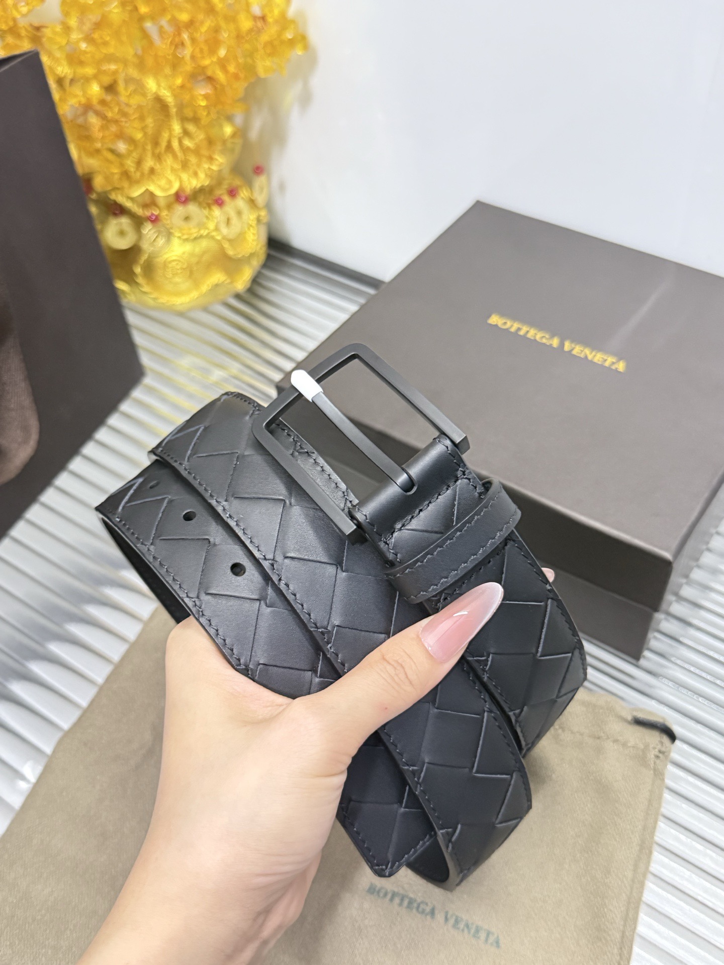 Bottega Veneta 宽度：𝟑 𝟱𝗰𝗺 葆蝶家 Bottega Veneta « 配全套 原包装 » 纯手工编织 进口 小牛皮+精品钨钢扣