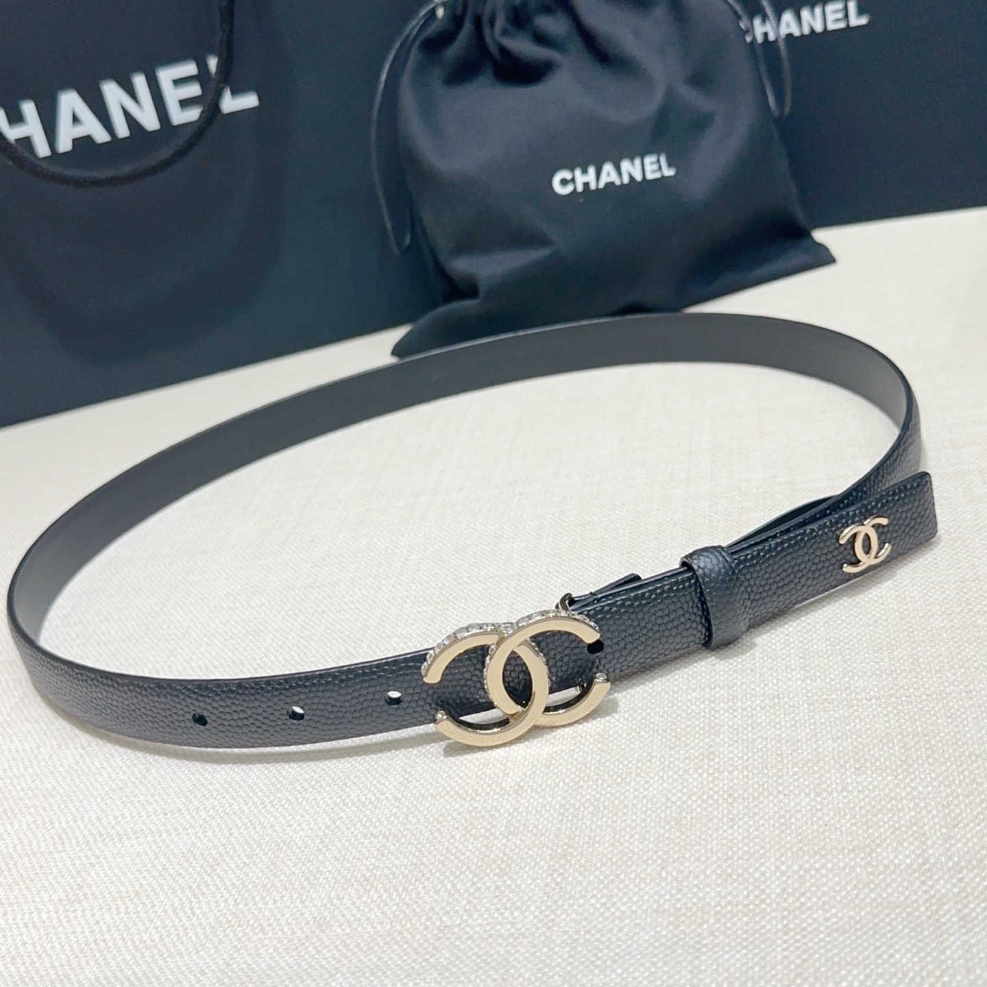 Chanel 宽度：𝟮 𝟬𝗰𝗺 香奈儿 CHANEL « 配全套 原包装 » 进口 小牛皮鱼子纹+精品纯铜五金扣 对版开模/做工细节 对版钢印