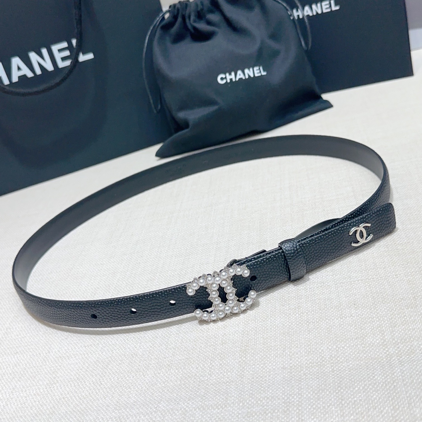 Chanel 宽度：𝟮 𝟬𝗰𝗺 香奈儿 CHANEL « 配全套 原包装 » 进口 小牛皮鱼子纹+精品纯铜五金扣 对版开模/做工细节 对版钢印