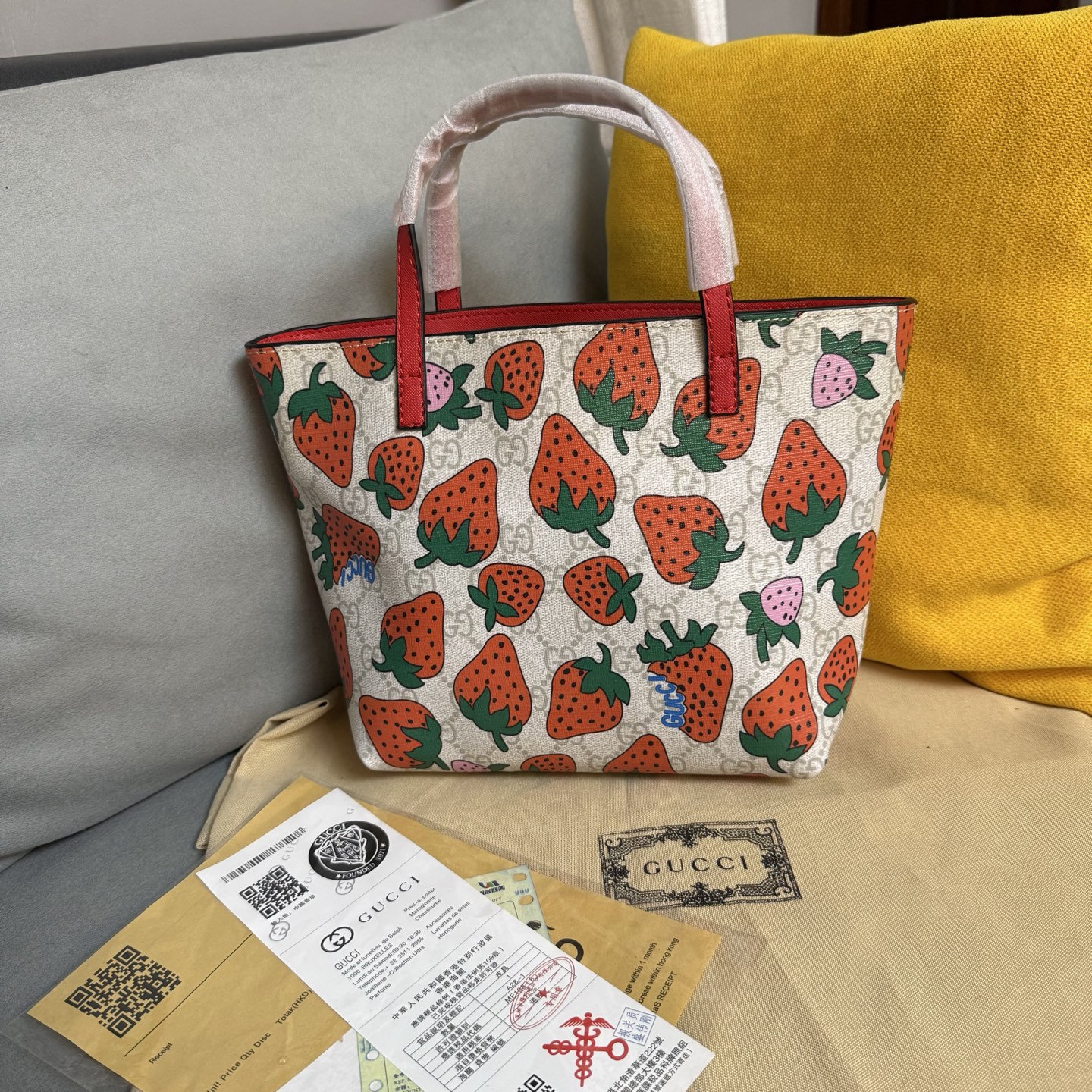 Bolso tote de fresa grande, medidas: 20*21*10, embalaje: bolsa de polvo