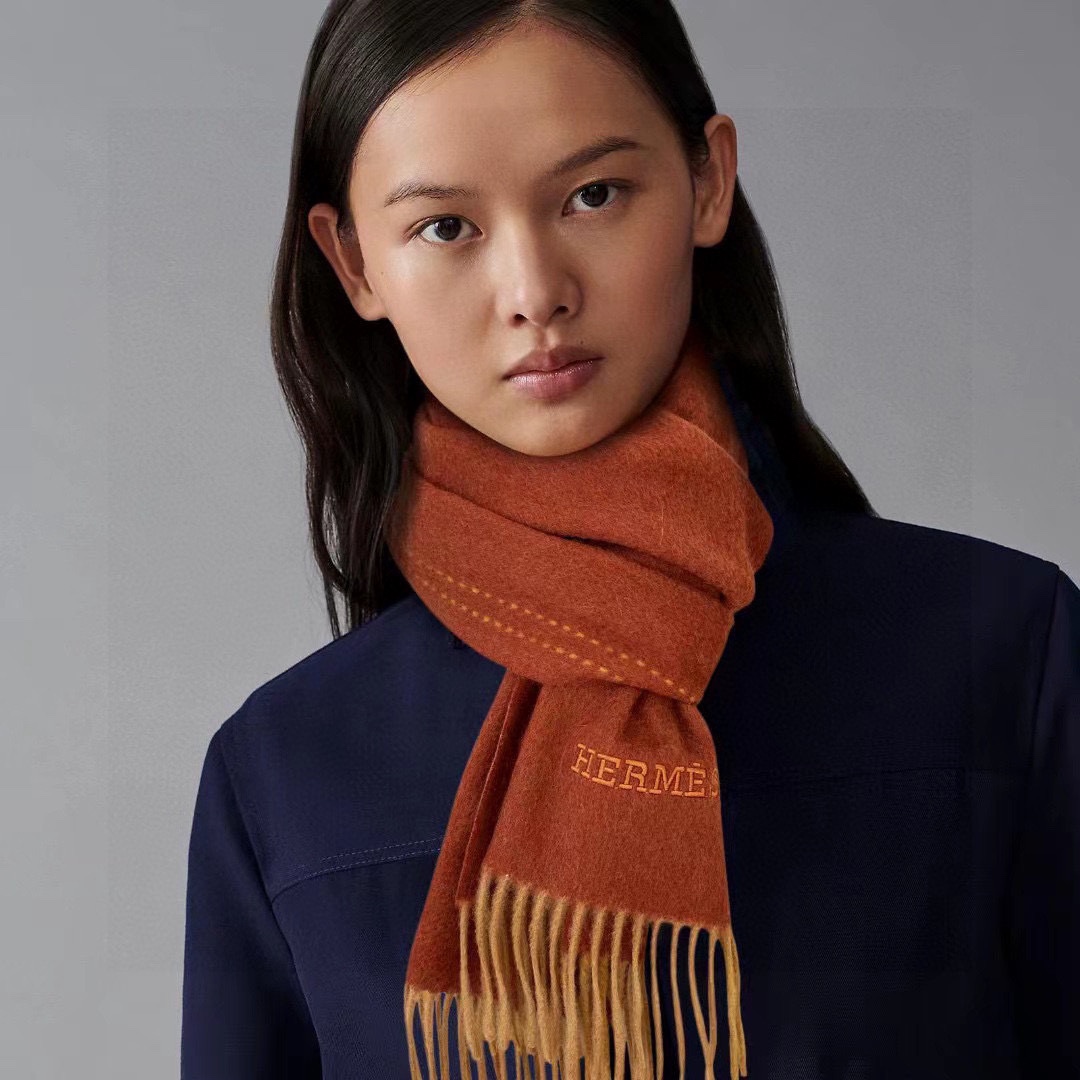 Hermes High
 Scarf Epi Cashmere Winter Collection