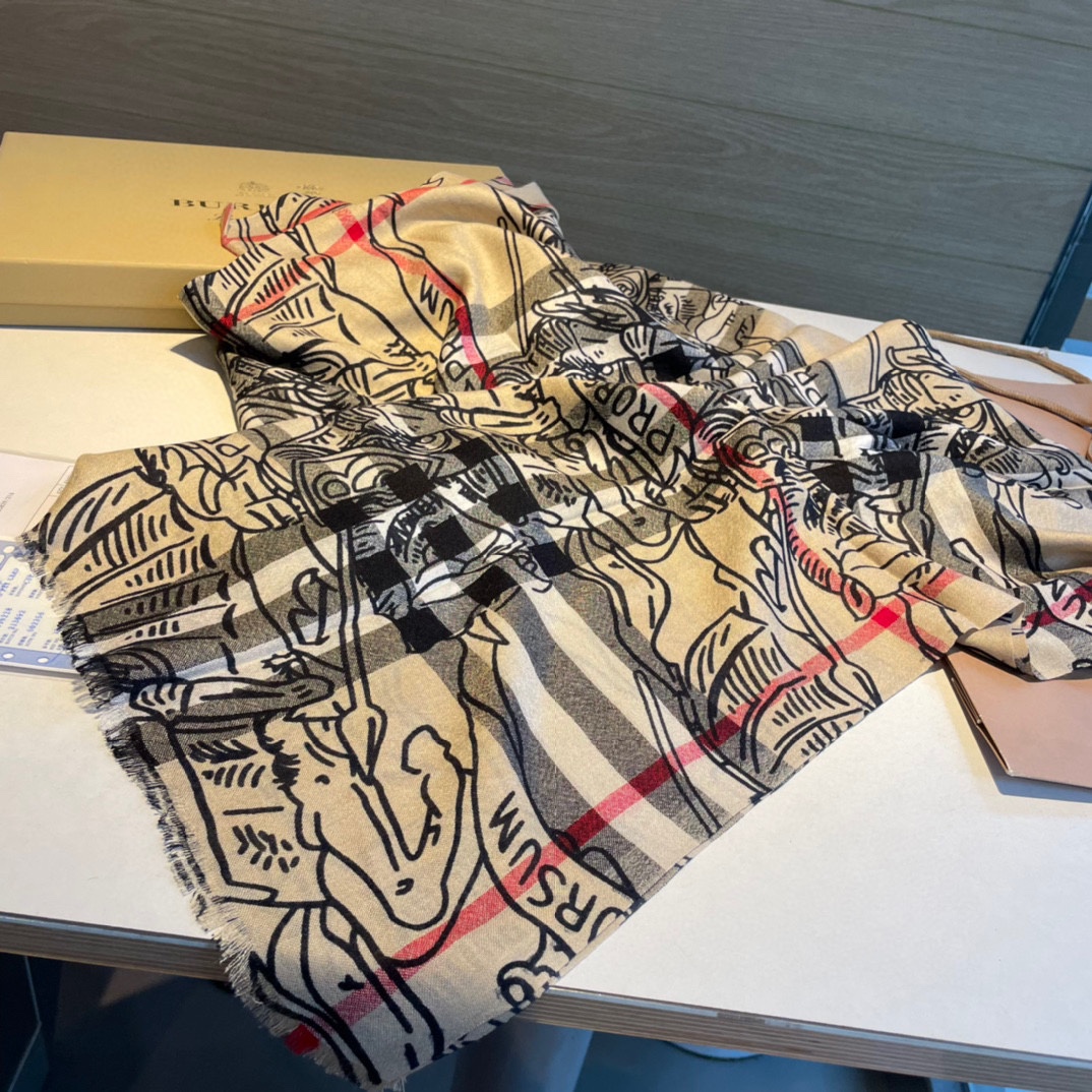 博柏利 Burberry 传世高定桑蚕丝丝巾围巾 #5B3B4792 6