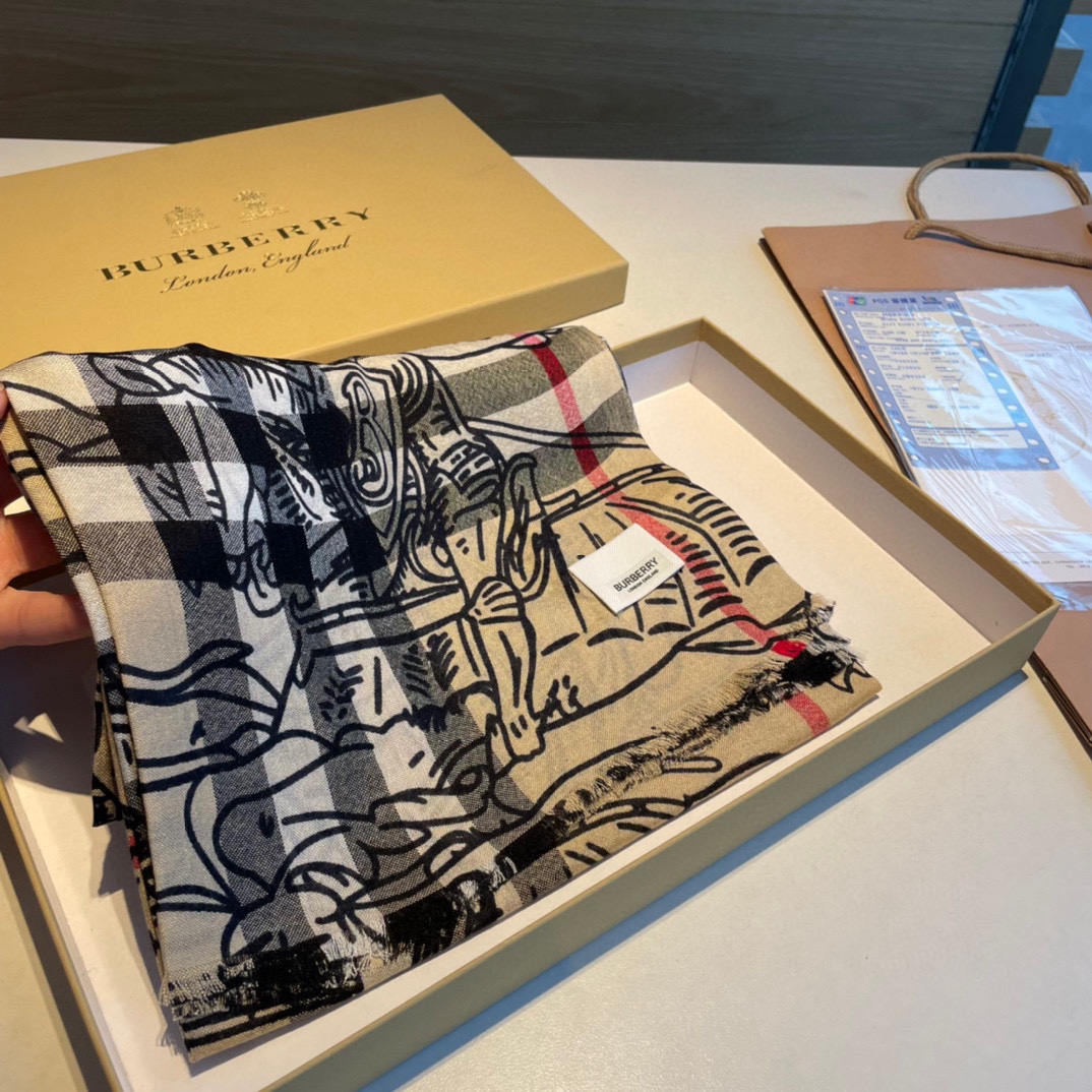 博柏利 Burberry 传世高定桑蚕丝丝巾围巾 #5B3B4792 3